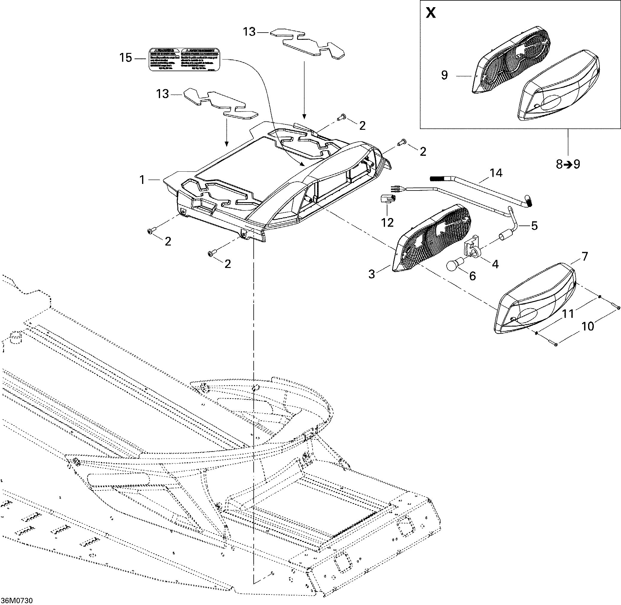 Схема узла: Luggage Rack X