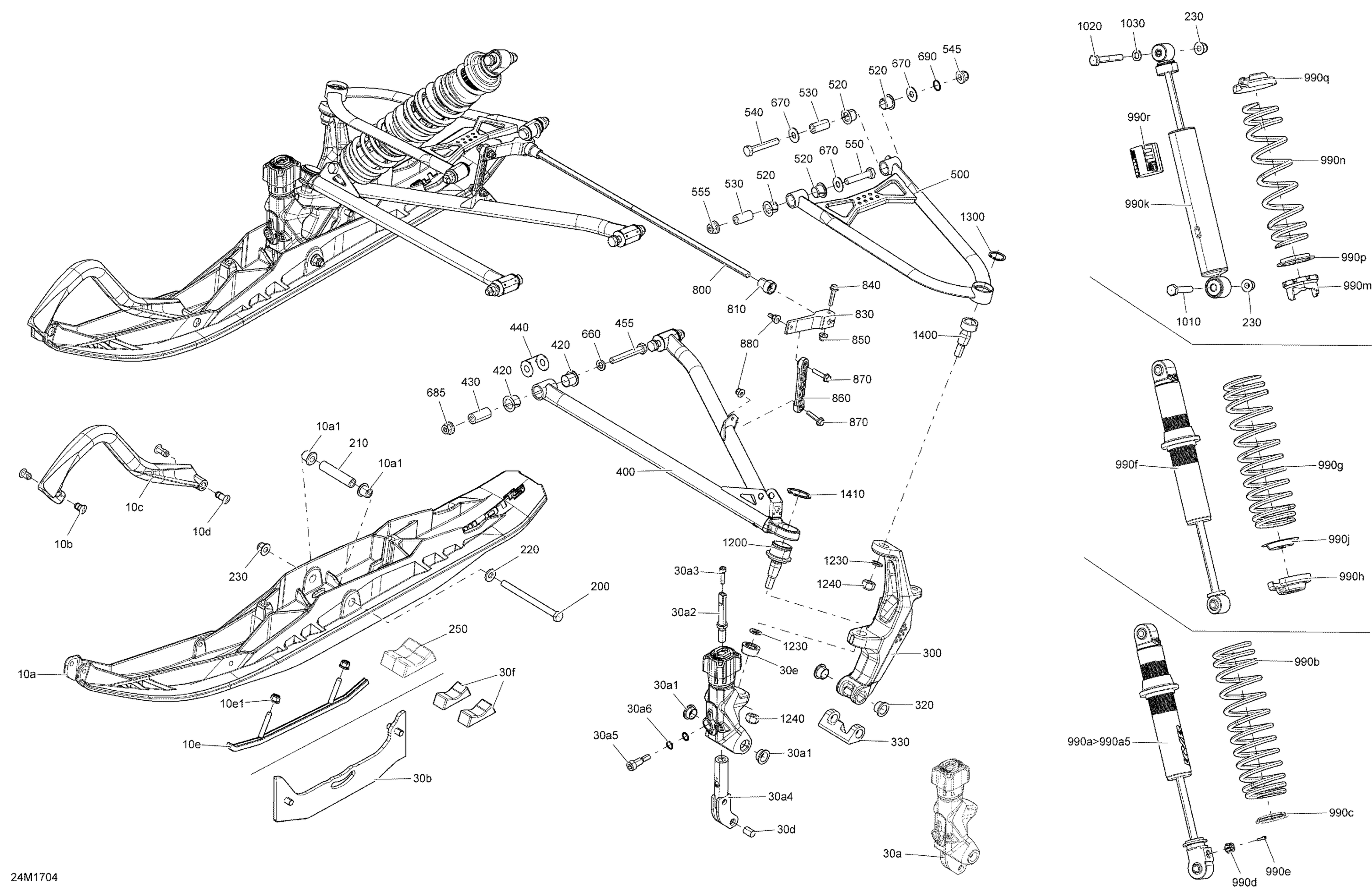 Схема узла: Front Suspension And Ski - All Models
