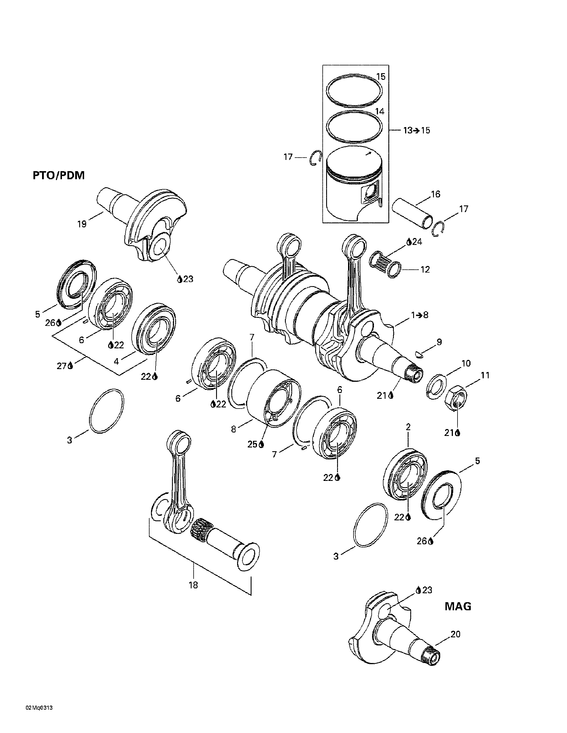 Схема узла: Crankshaft And Pistons