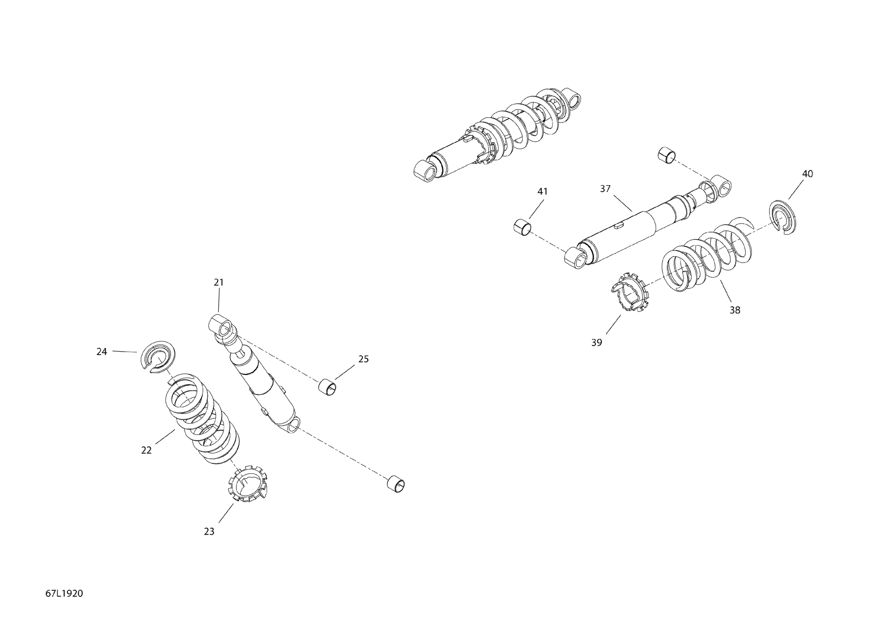 Схема узла: Rear Shocks Commander - 900 ACE & 1200 4-TEC - Package GT Without COMFORT