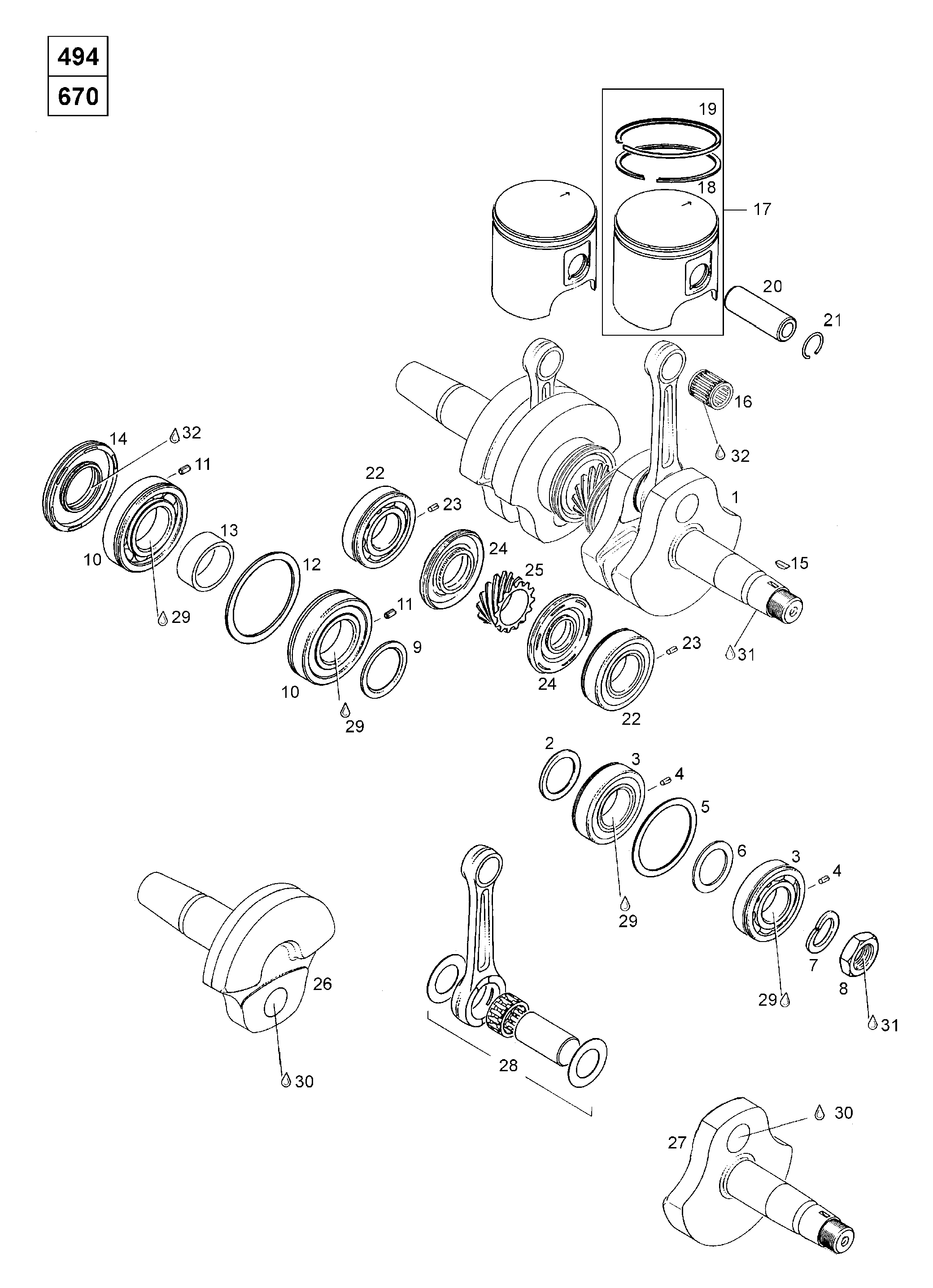 Схема узла: Crankshaft Assy