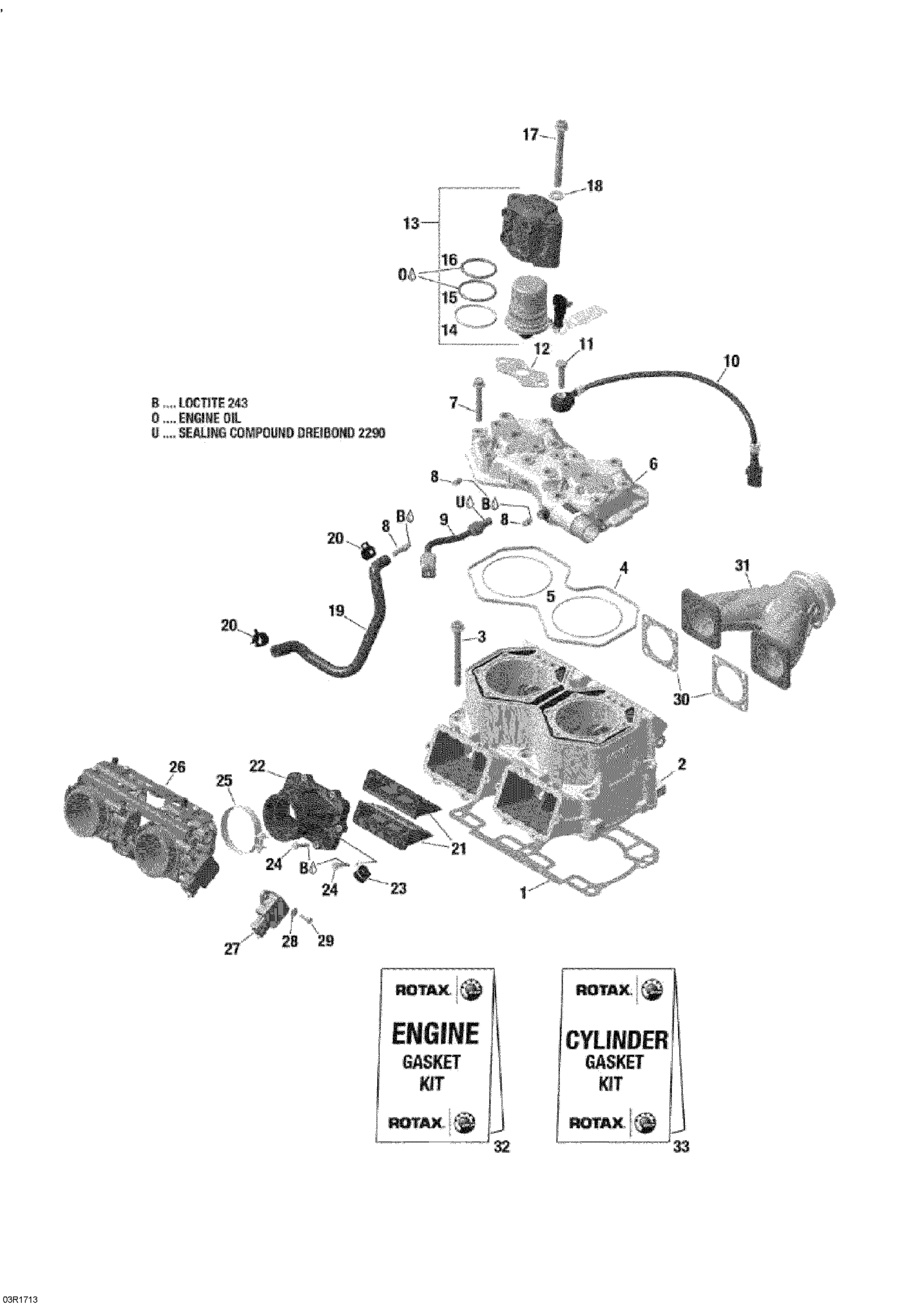 Схема узла: Cylinder And Cylinder Head - 800 E-TEC