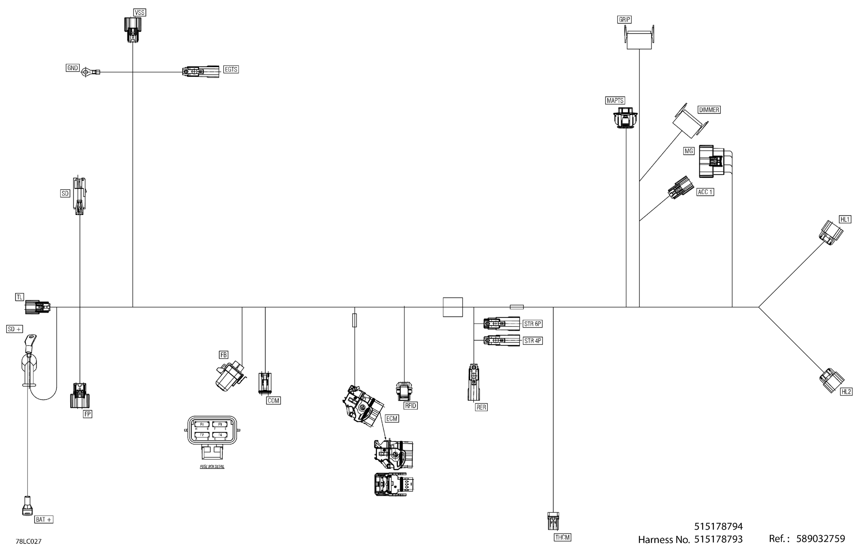 Схема узла: Electric - Main Harness - 515178793