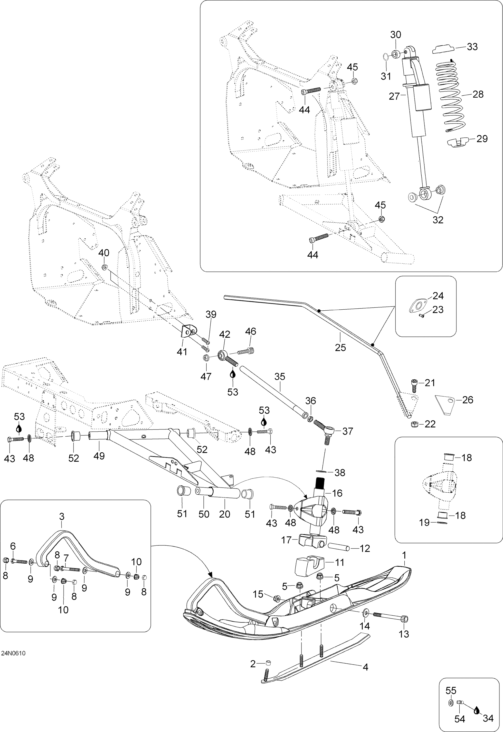 Схема узла: Front Suspension And Ski