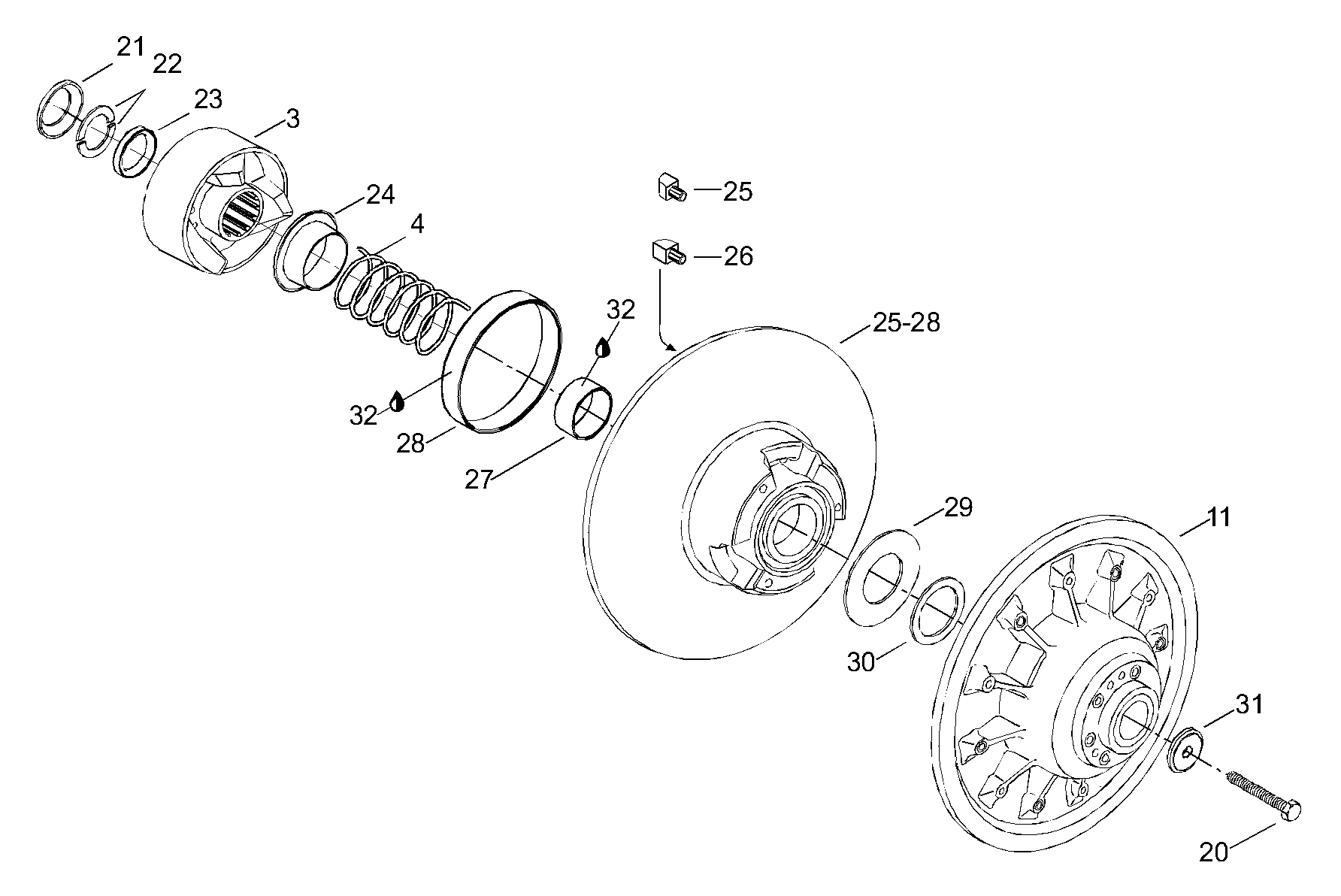 Схема узла: Driven Pulley