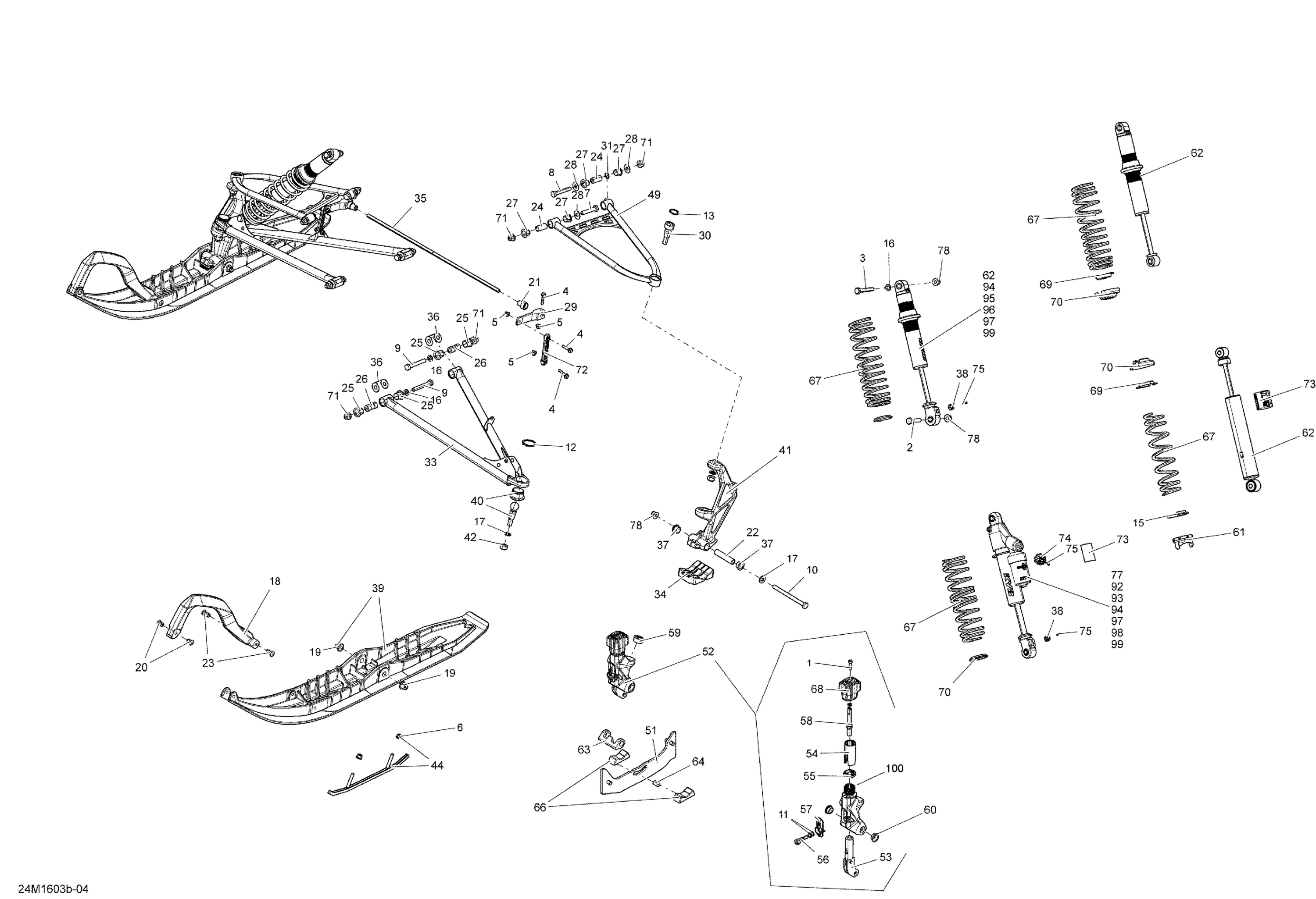 Схема узла: Front Suspension And Ski - 137 Model