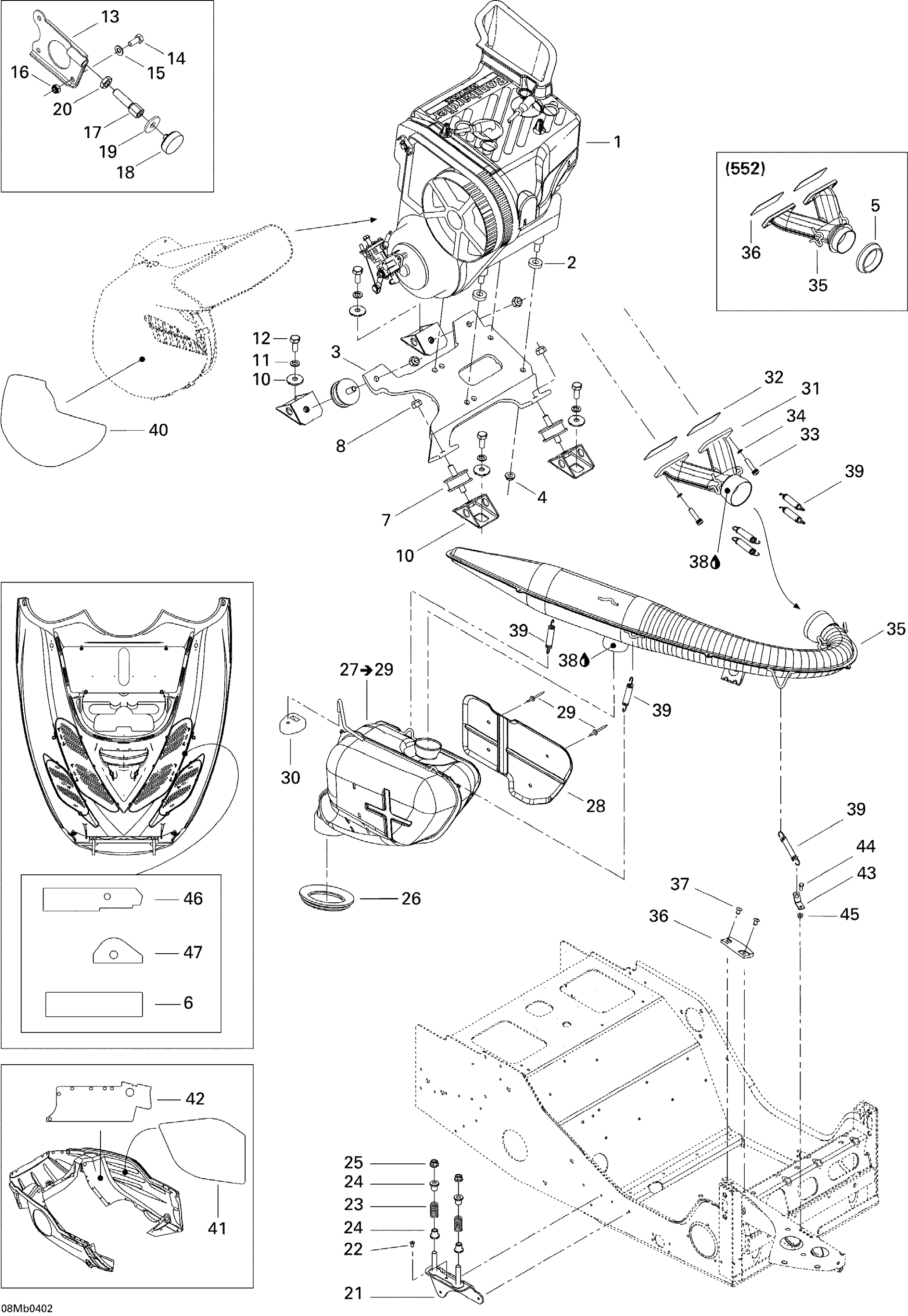Схема узла: Engine Support And Muffler (380F)