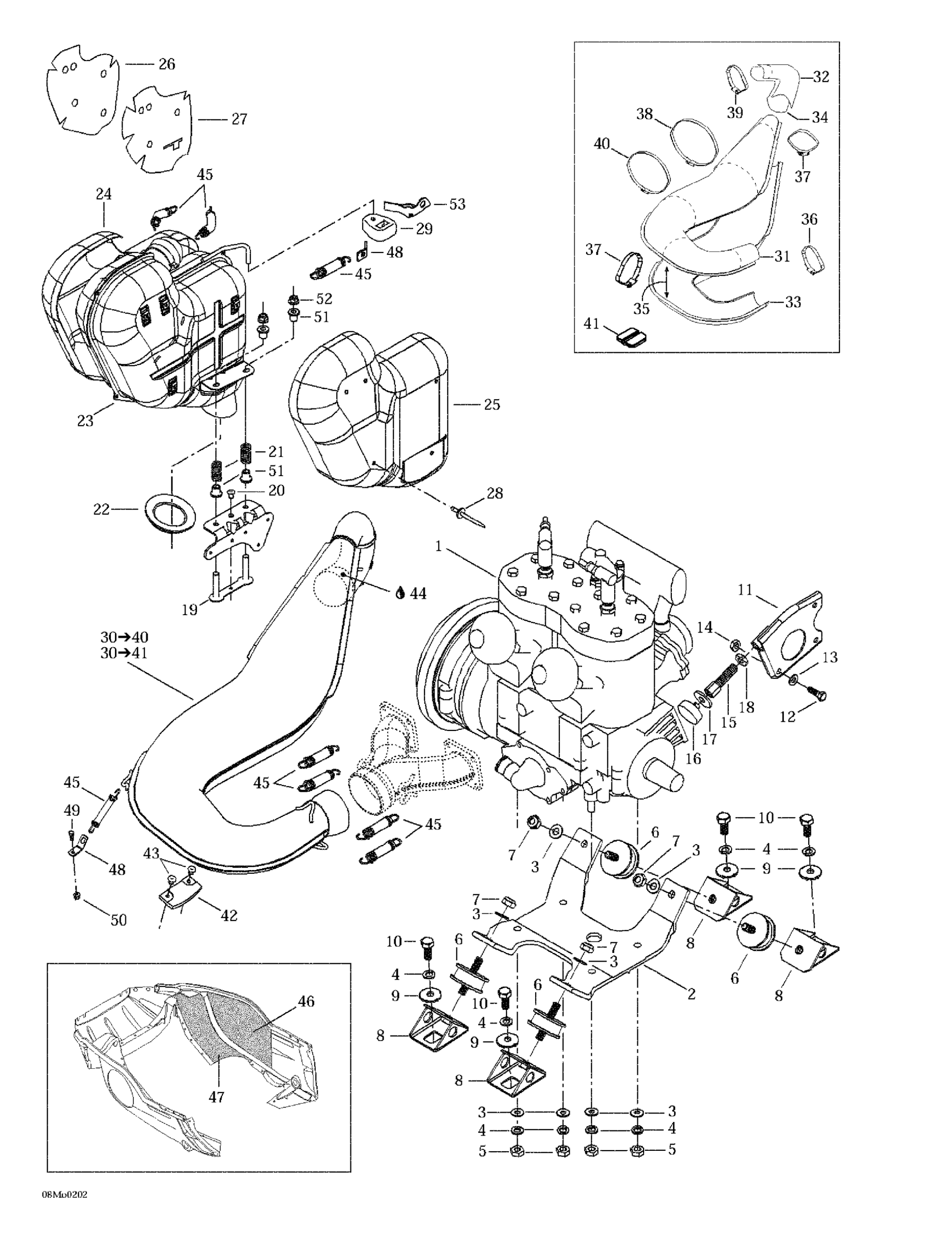 Engine Support And Muffler