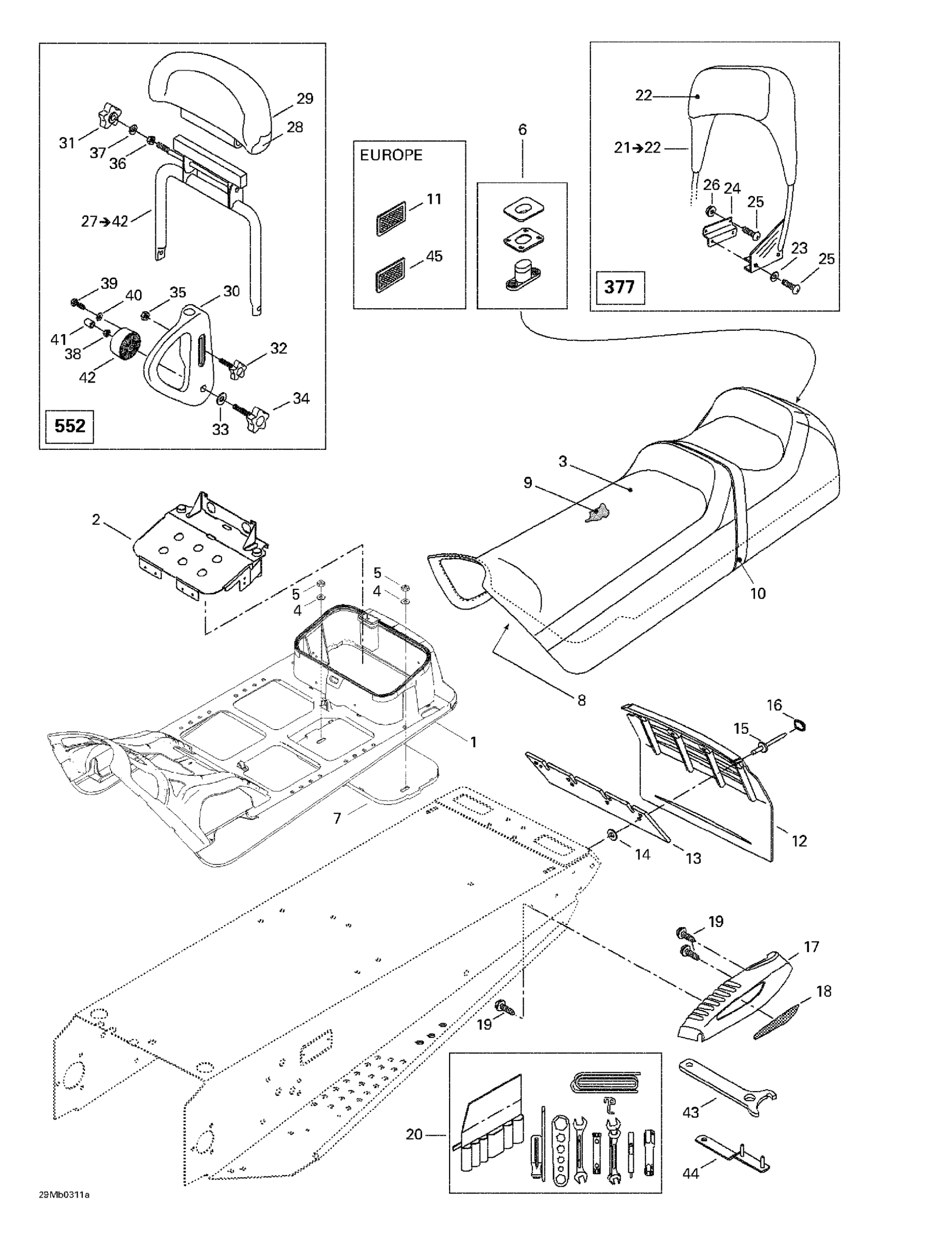 Схема узла: Seat And Accessories