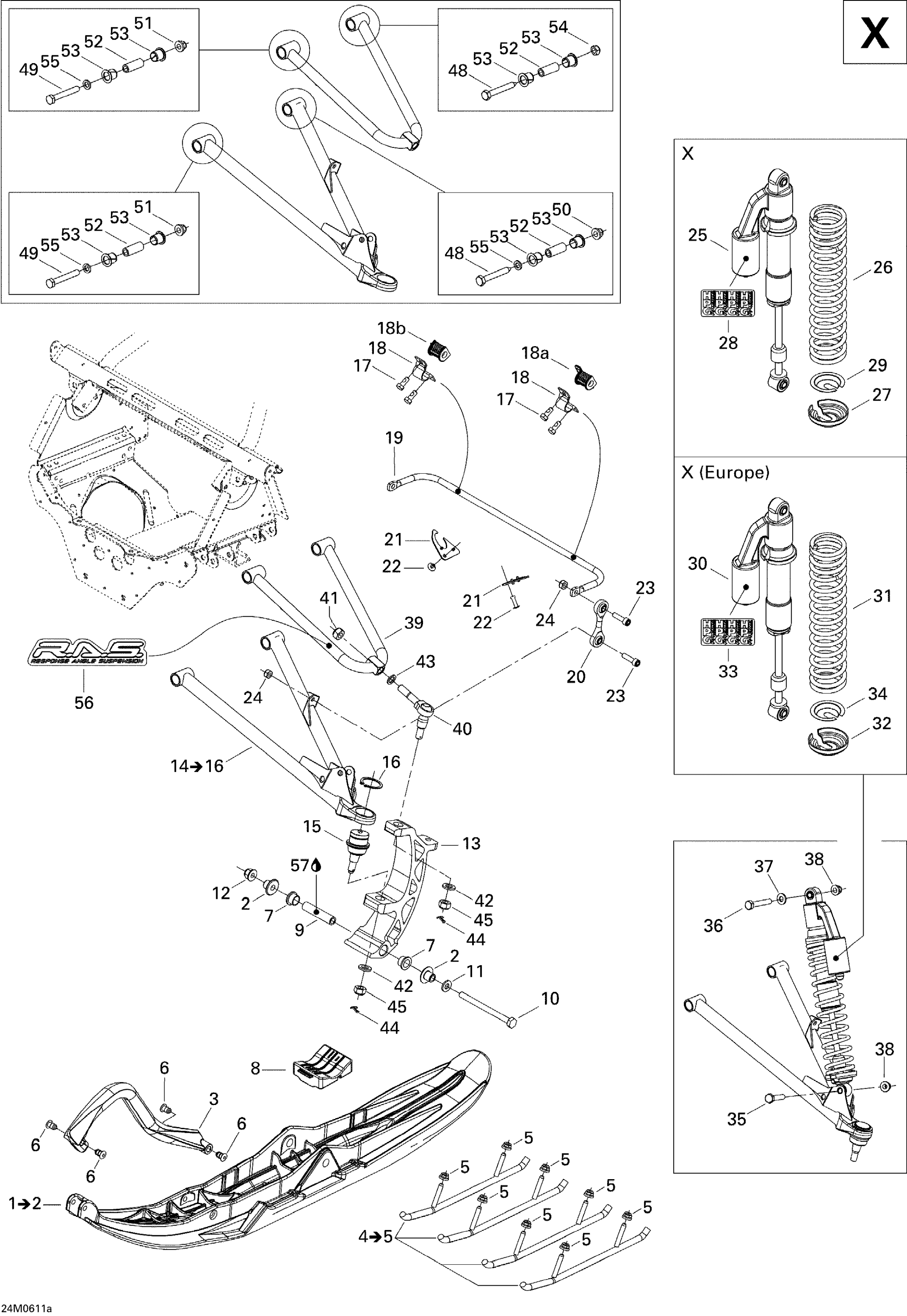 Front Suspension And Ski X