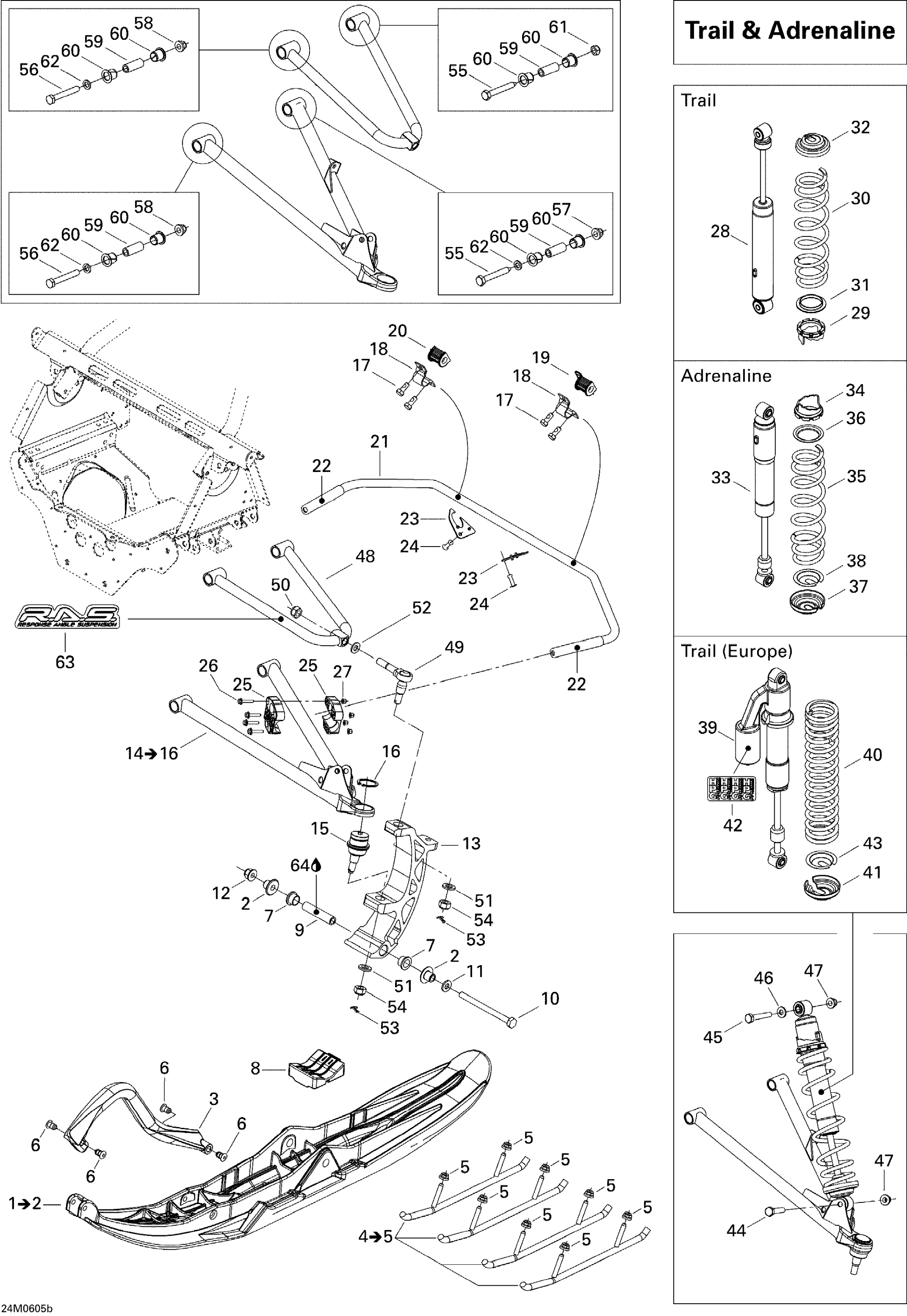 Front Suspension And Ski 500 Trail
