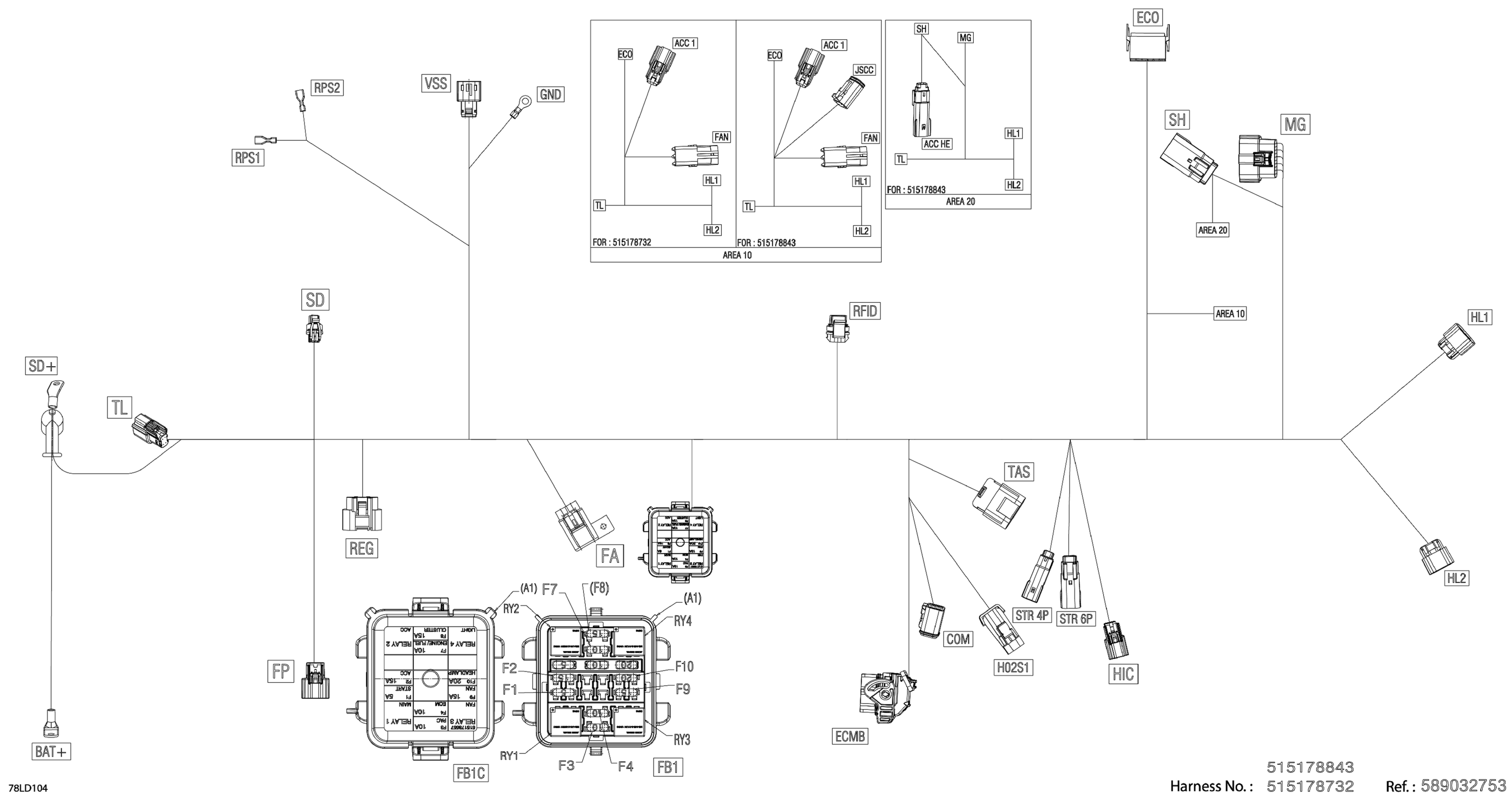 Схема узла: Electric - Main Harness - 515178732