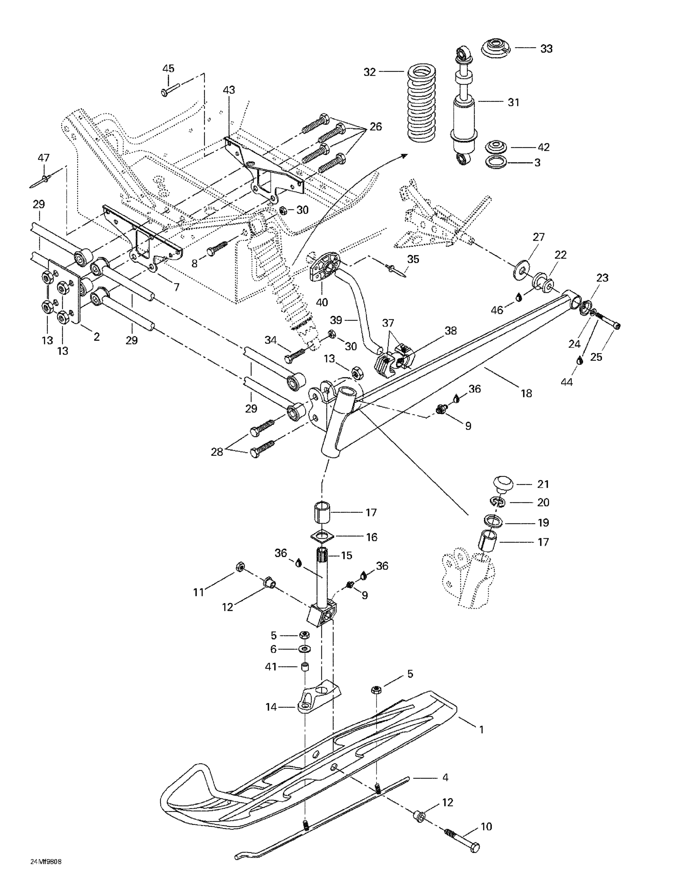 Схема узла: Front Suspension And Ski