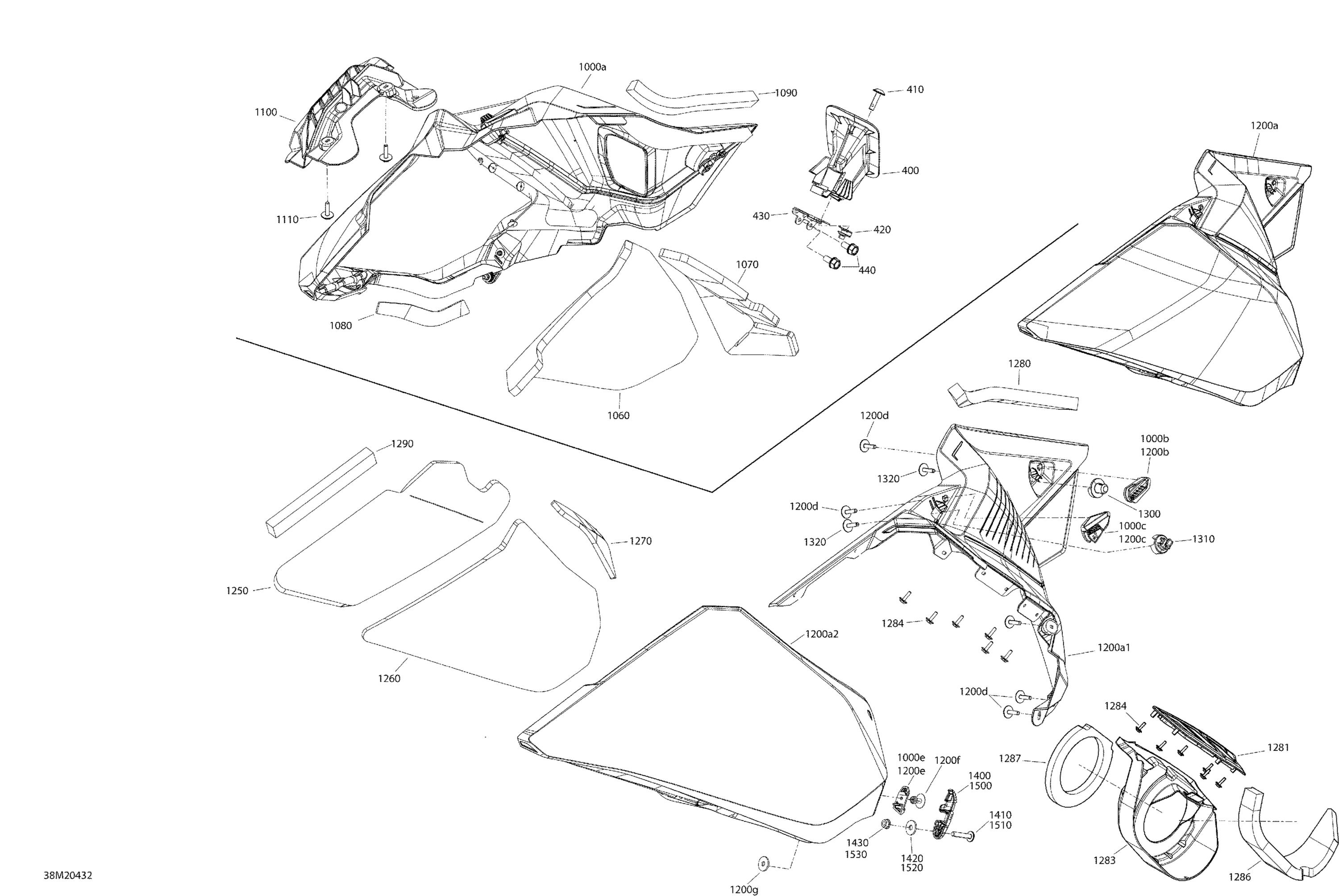 Схема узла: Body - Hood Section - Lateral Panel - Bright White - Dshot