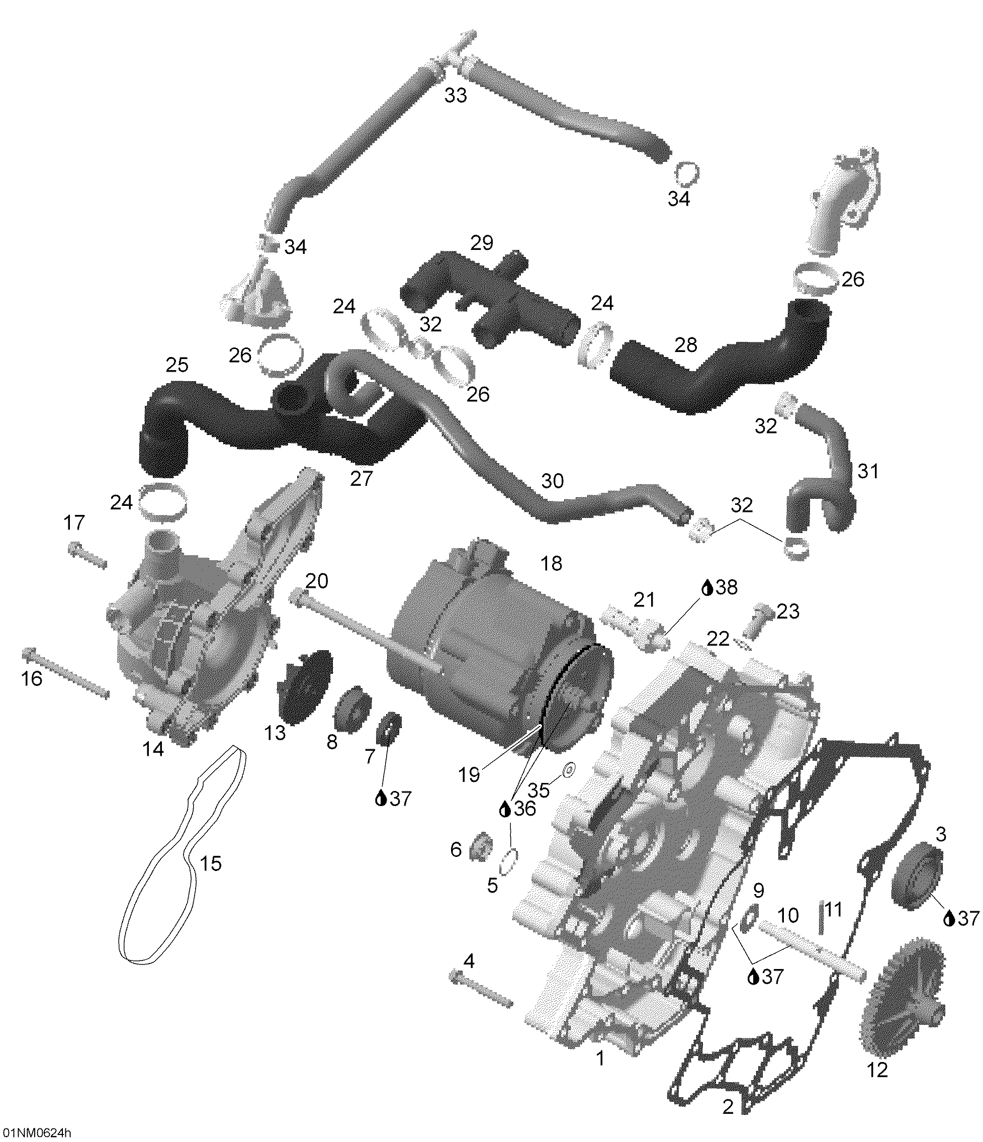 Схема узла: Waterpump And Alternator