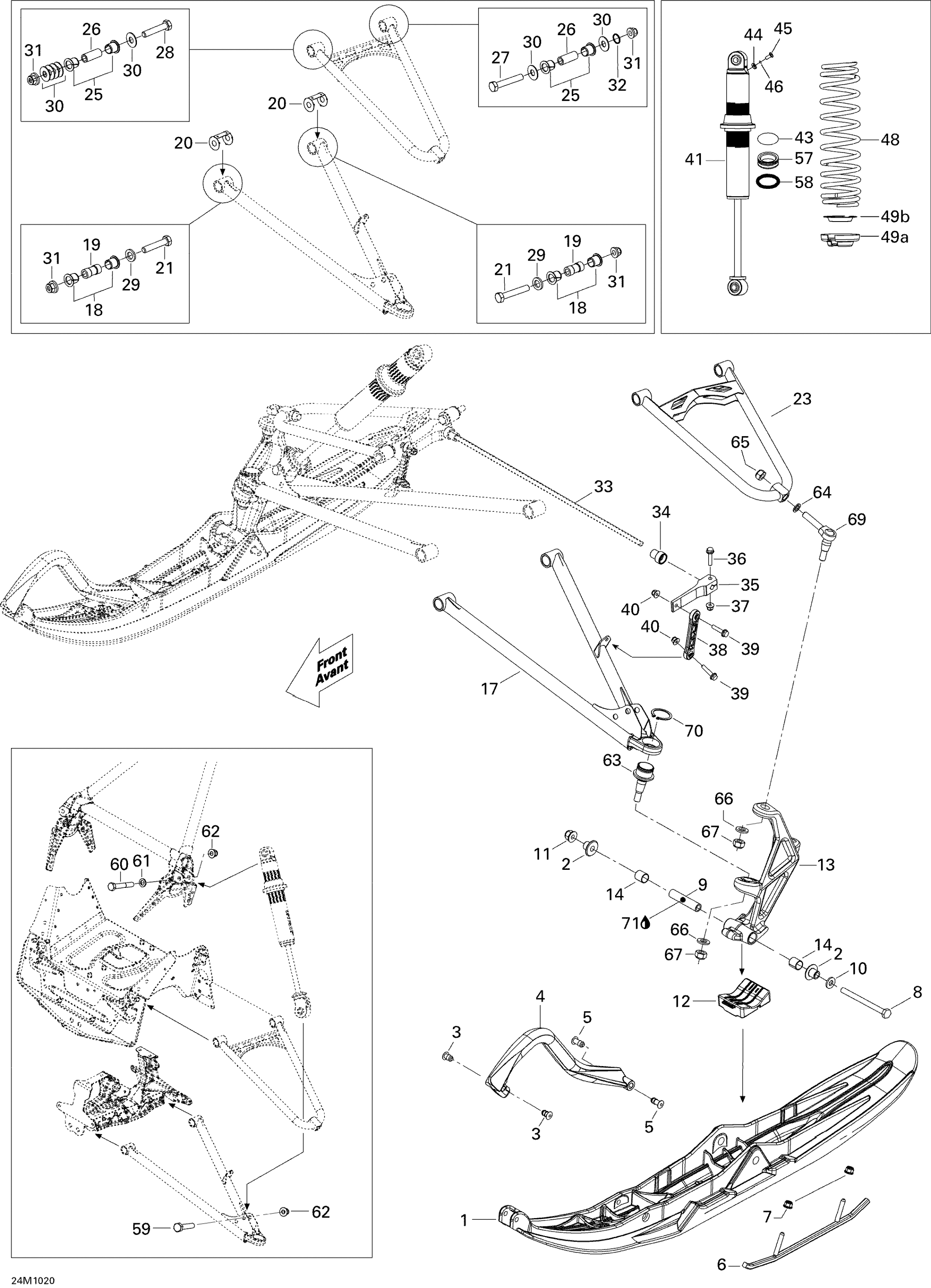 Схема узла: Front Suspension And Ski