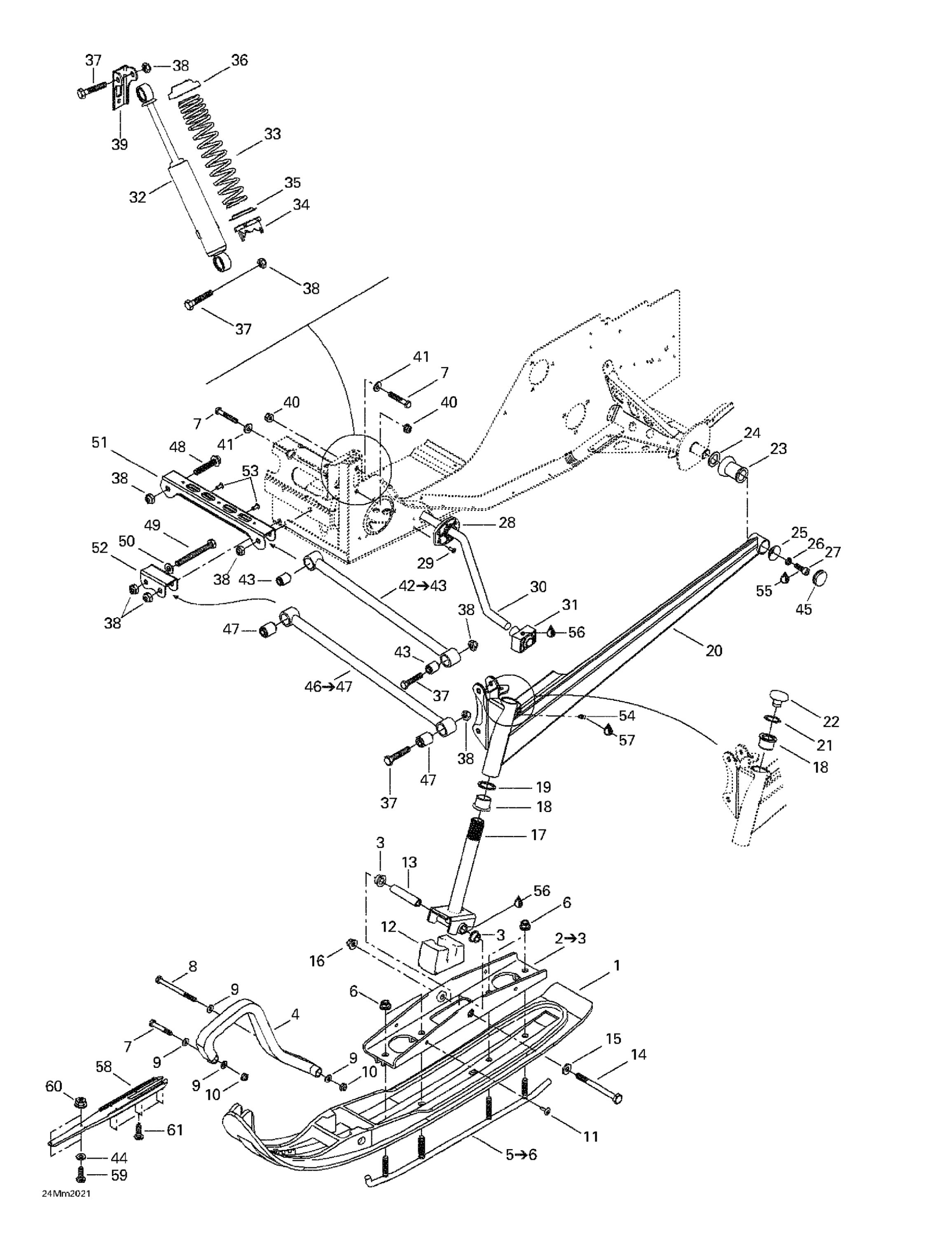 Схема узла: Front Suspension And Ski
