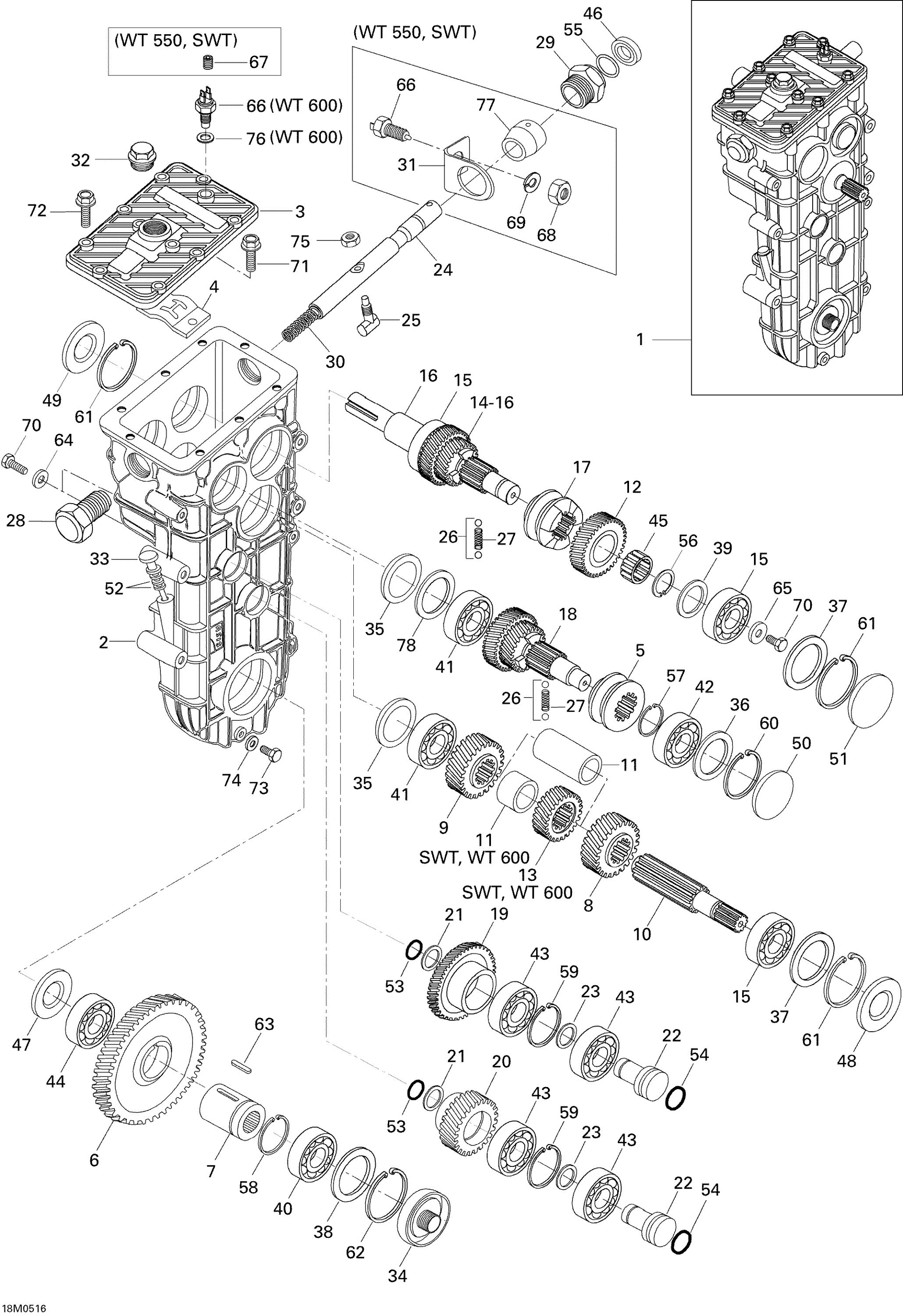 Схема узла: Transmission 550F WT