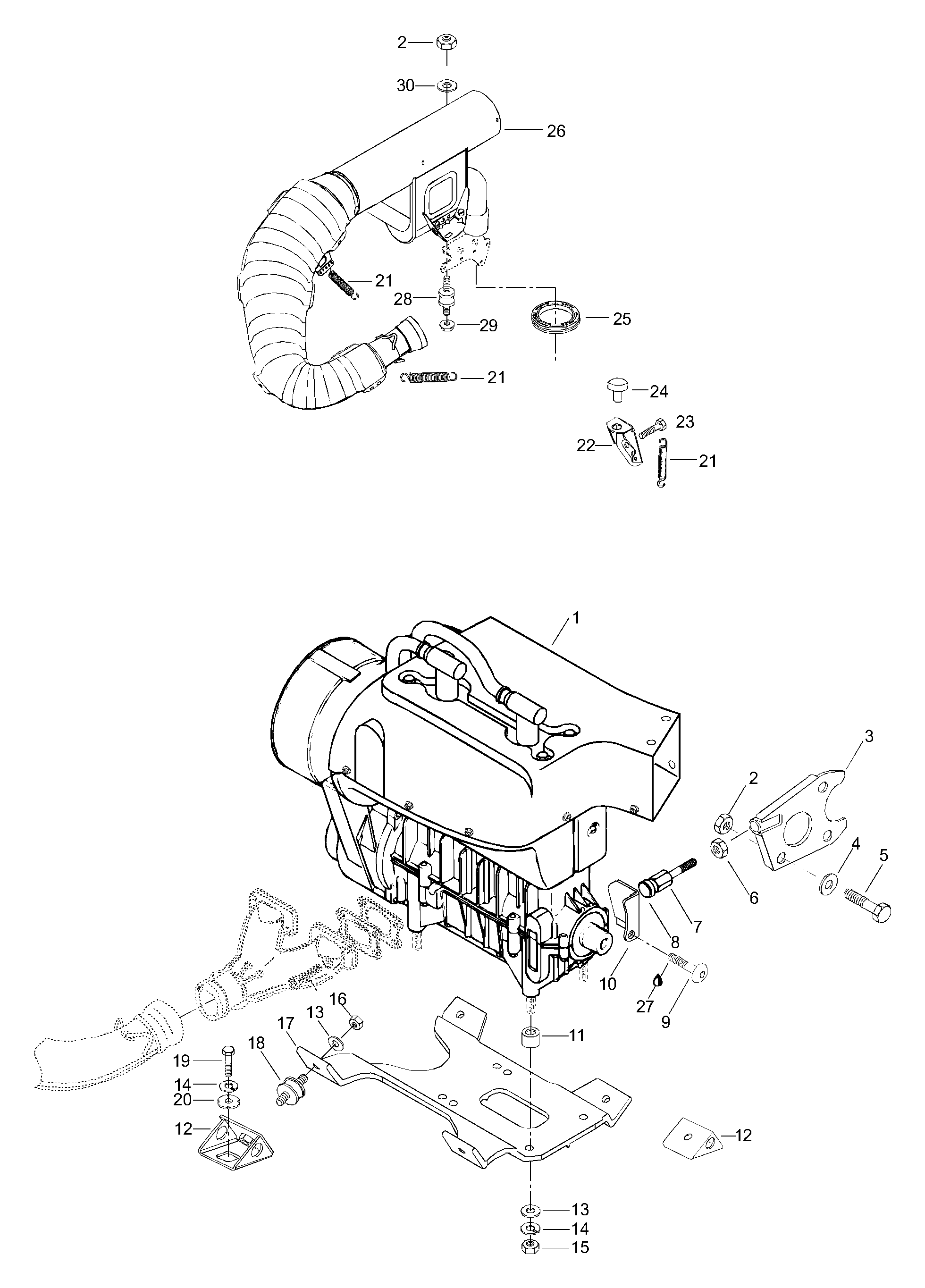 Схема узла: Engine Mount Plate/Muffler