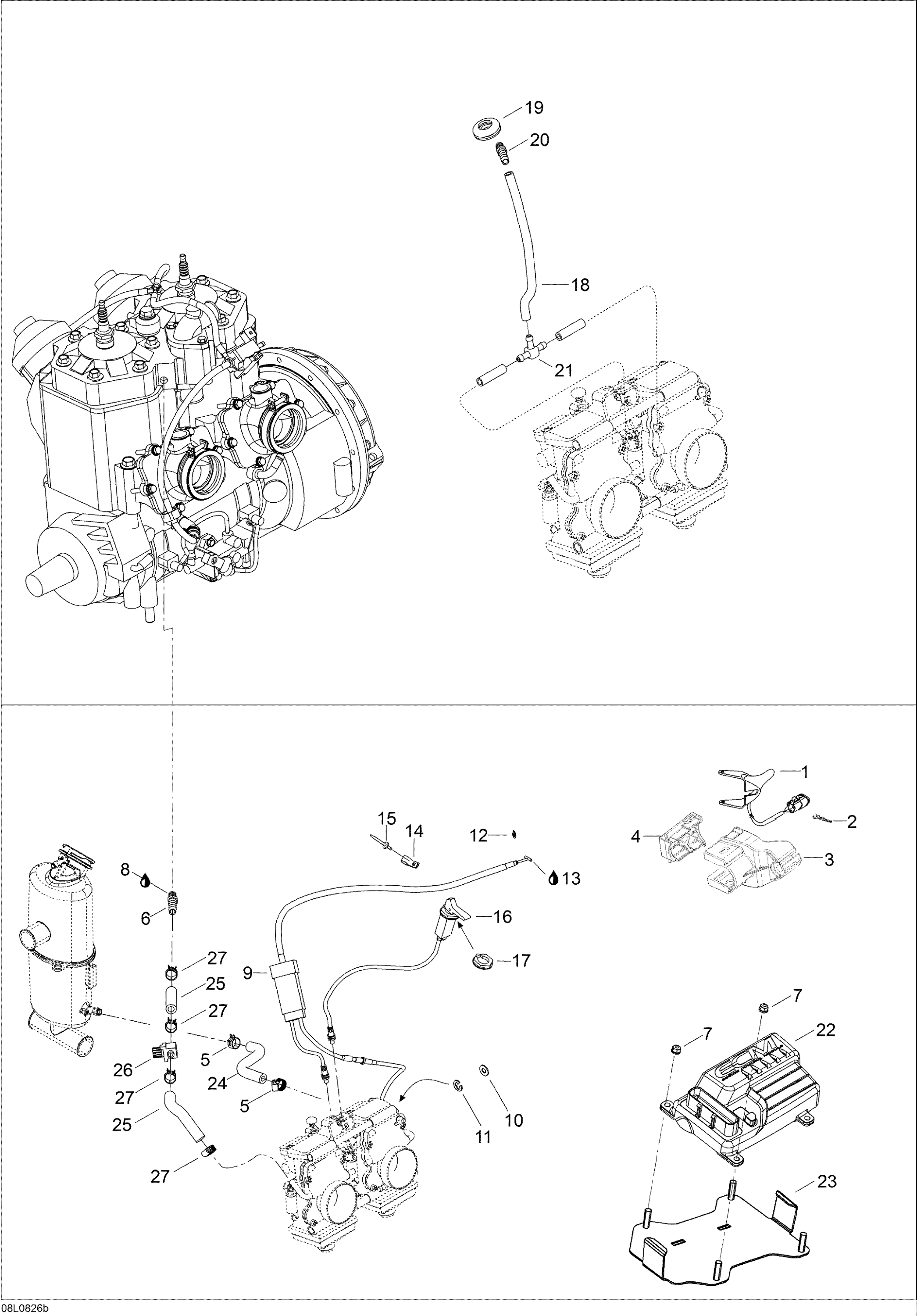 Схема узла: Throttle Handle And ECM