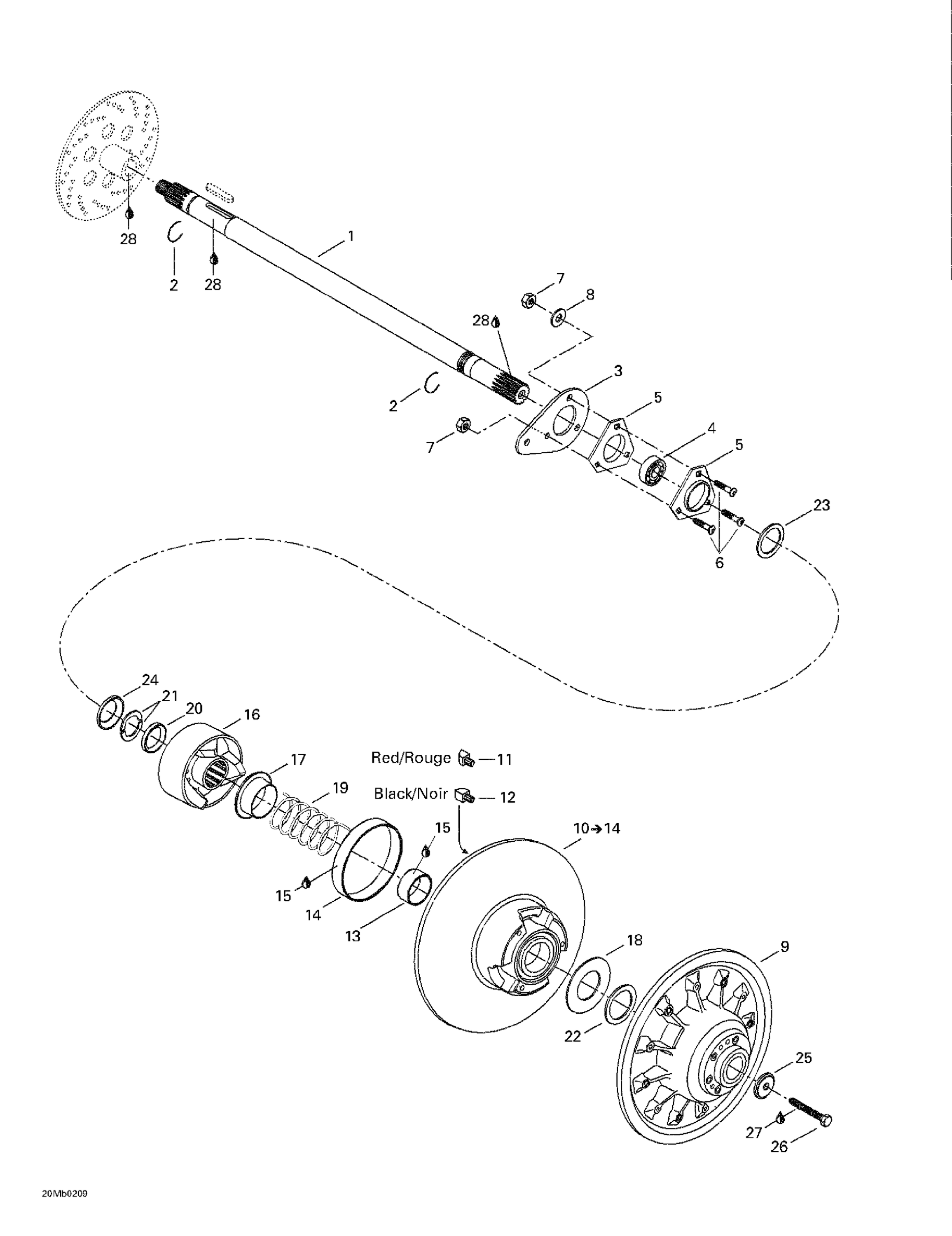 Схема узла: Driven Pulley
