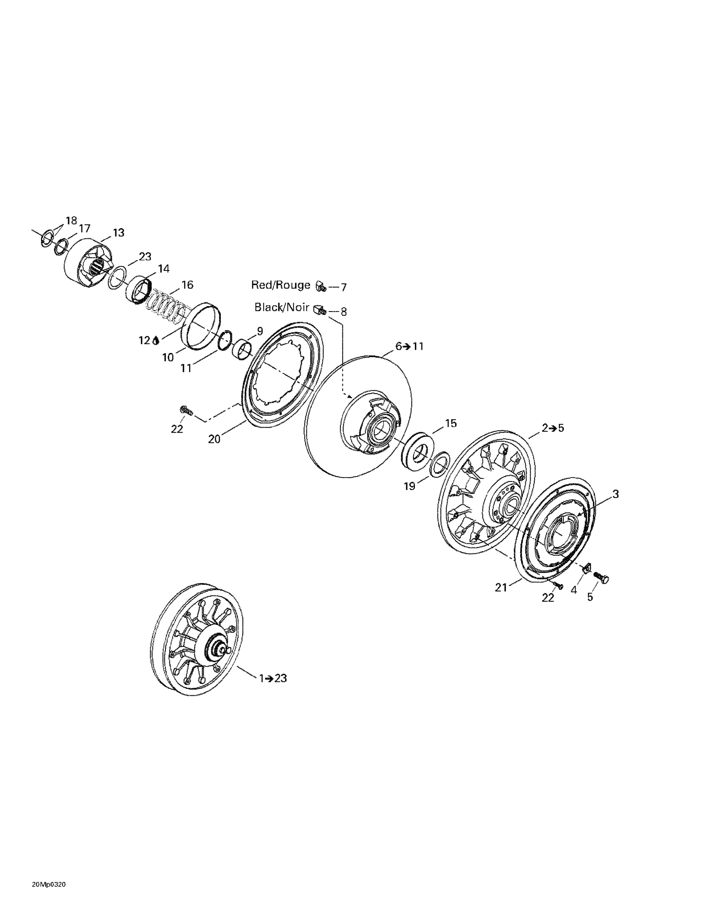 Схема узла: Driven Pulley