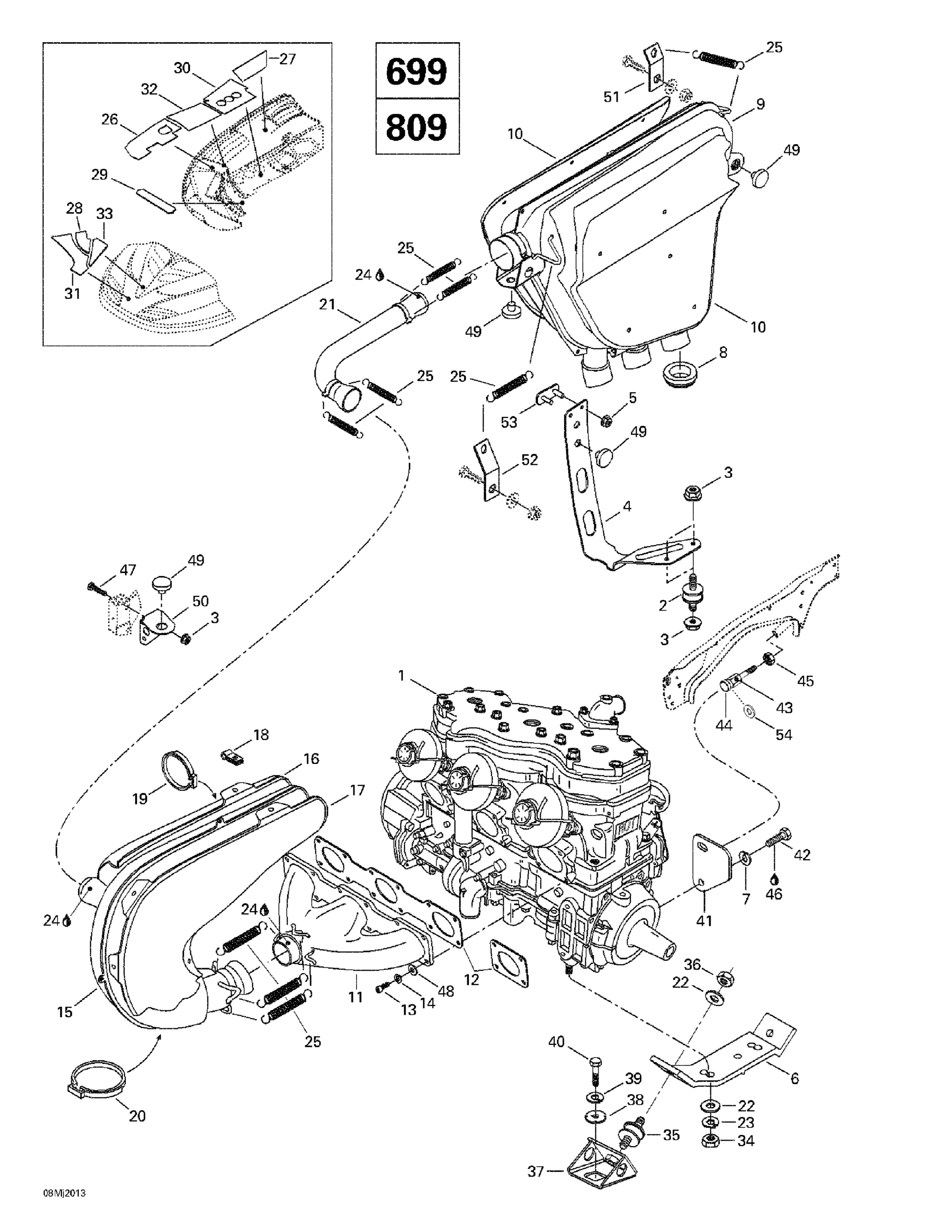 Схема узла: Engine Support And Muffler