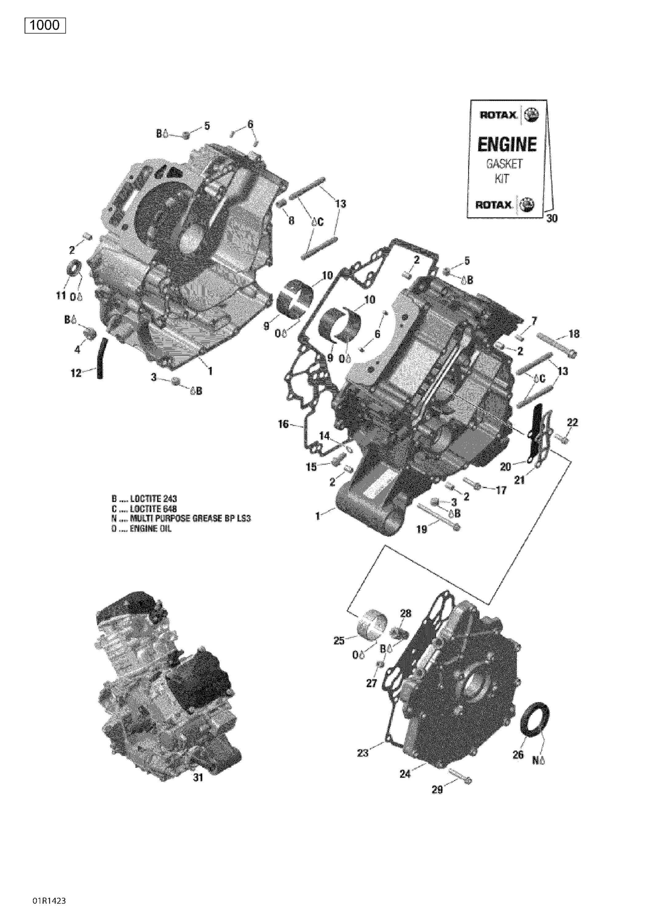 Схема узла: Crankcase _01R1423