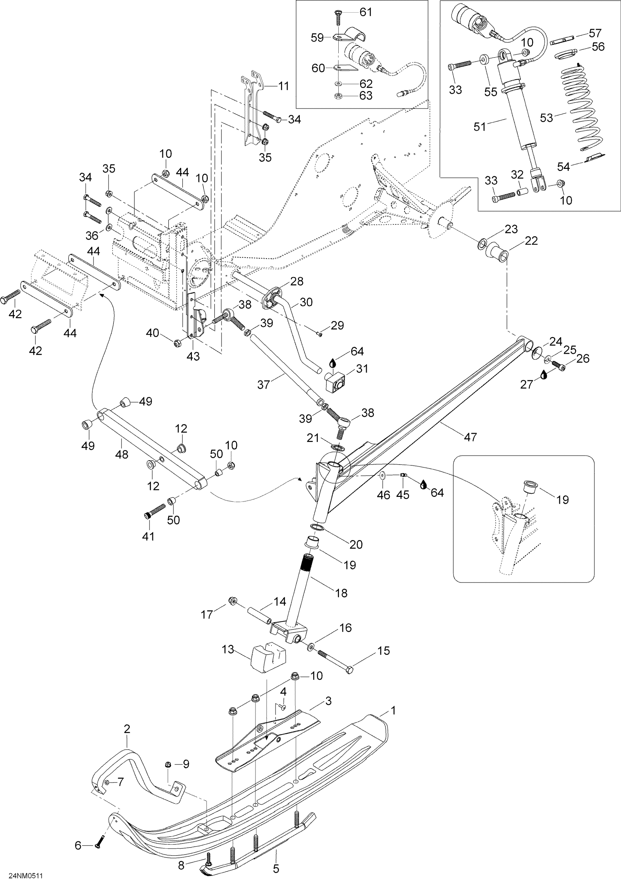 Схема узла: Front Suspension And Ski
