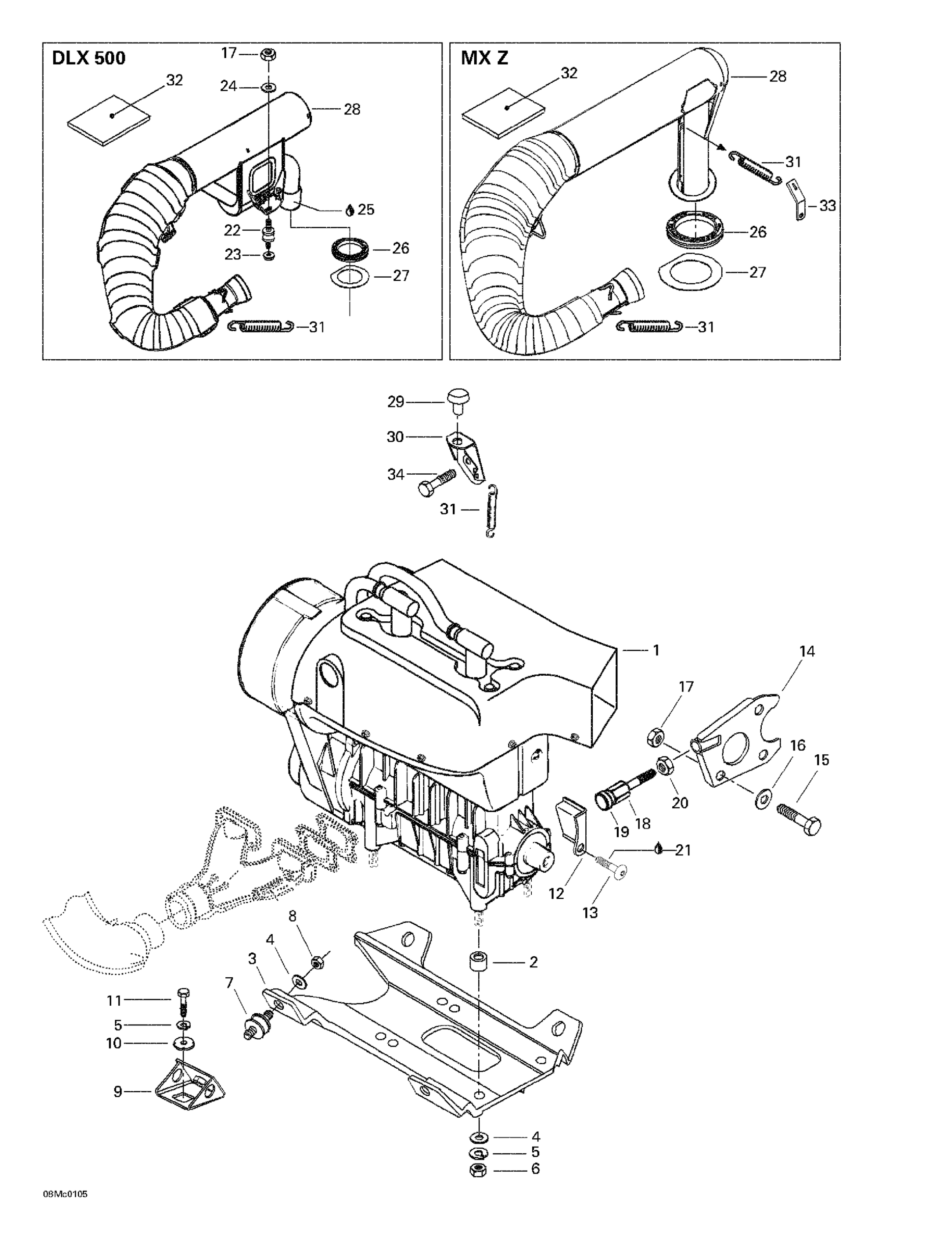 Схема узла: Engine Support And Muffler
