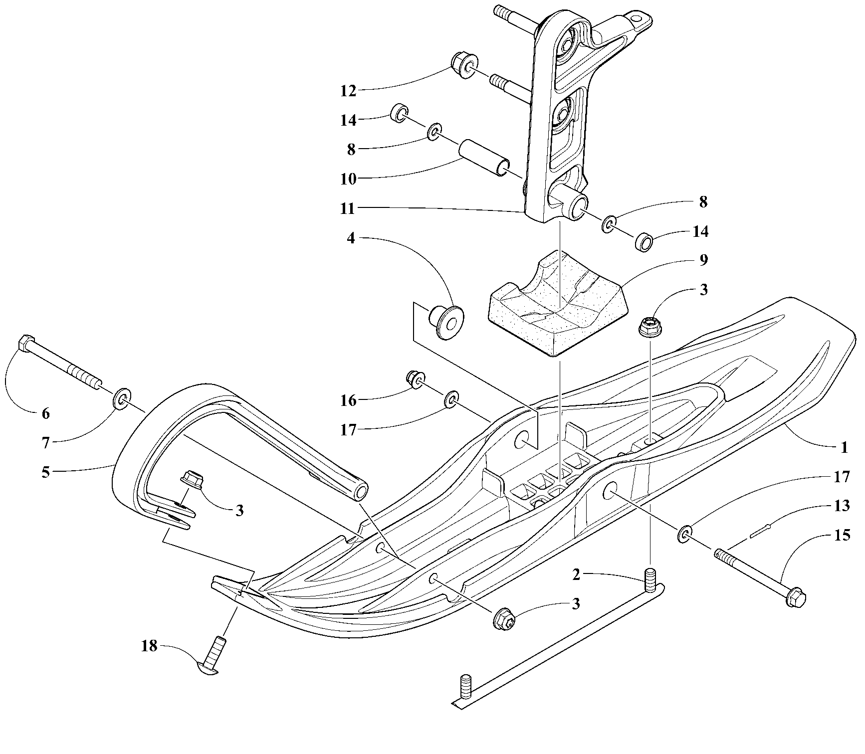 Схема узла: Front Suspension Ski