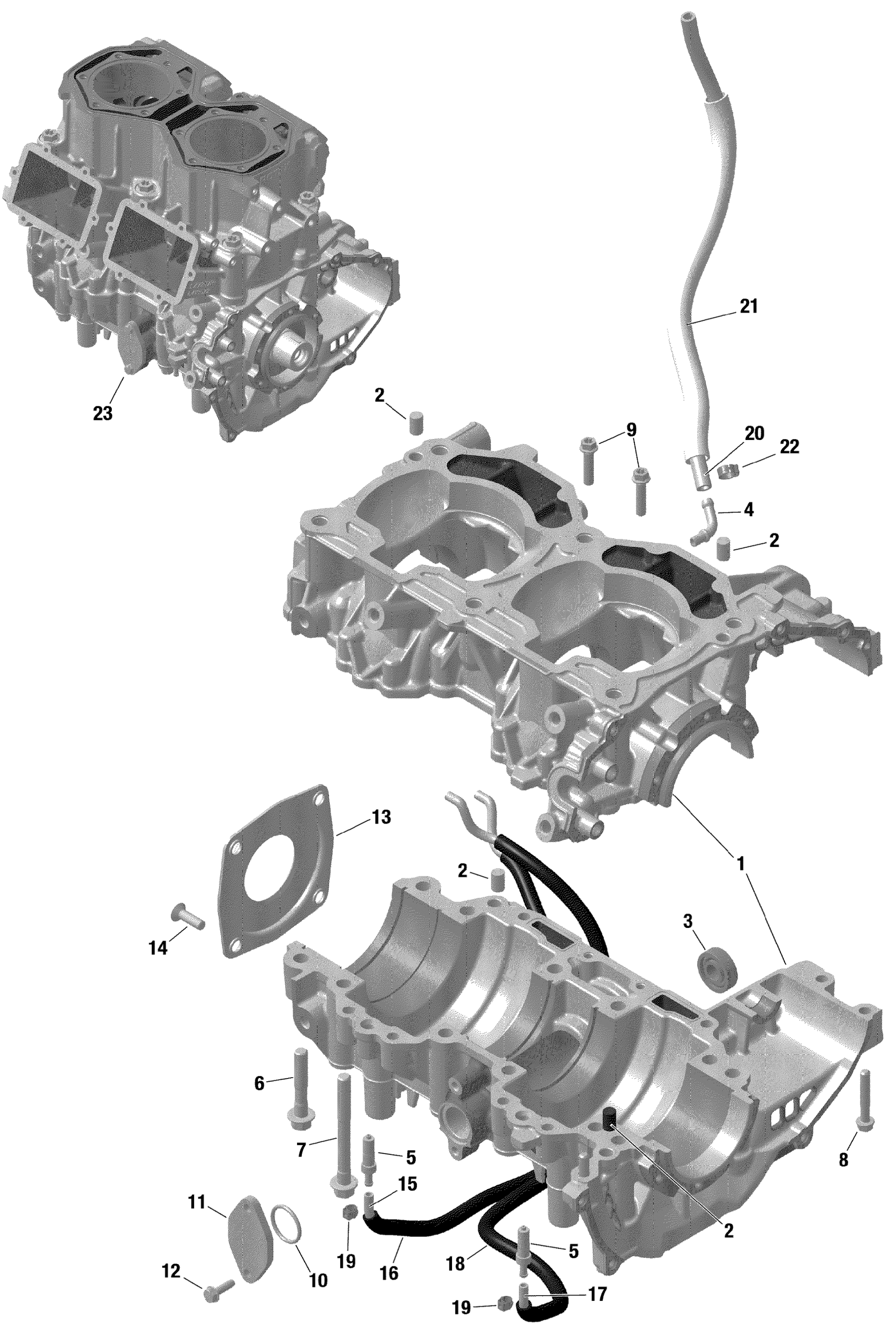 Схема узла: Engine - Crankcase - 600R E-TEC
