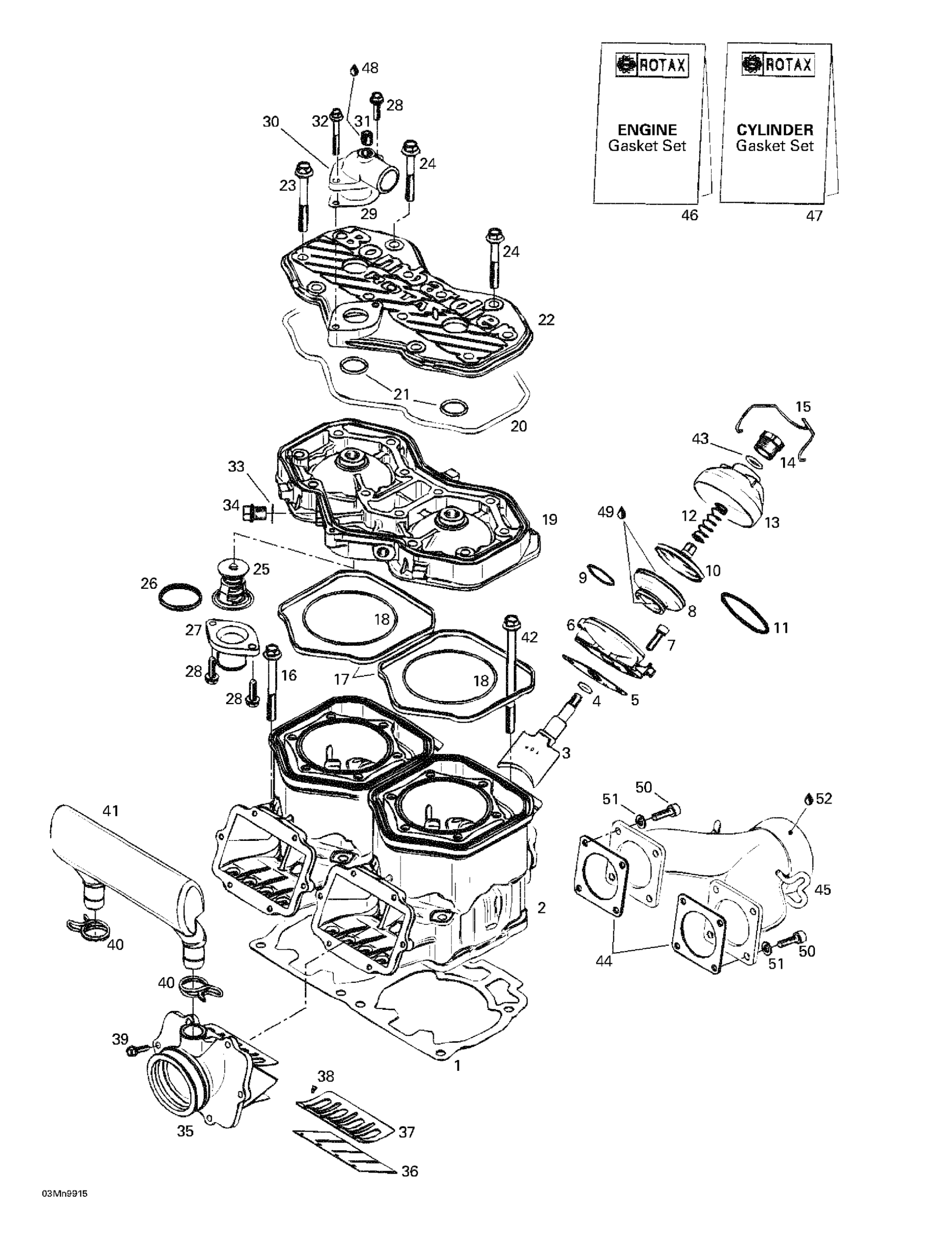 Схема узла: Cylinder, Exhaust Manifold