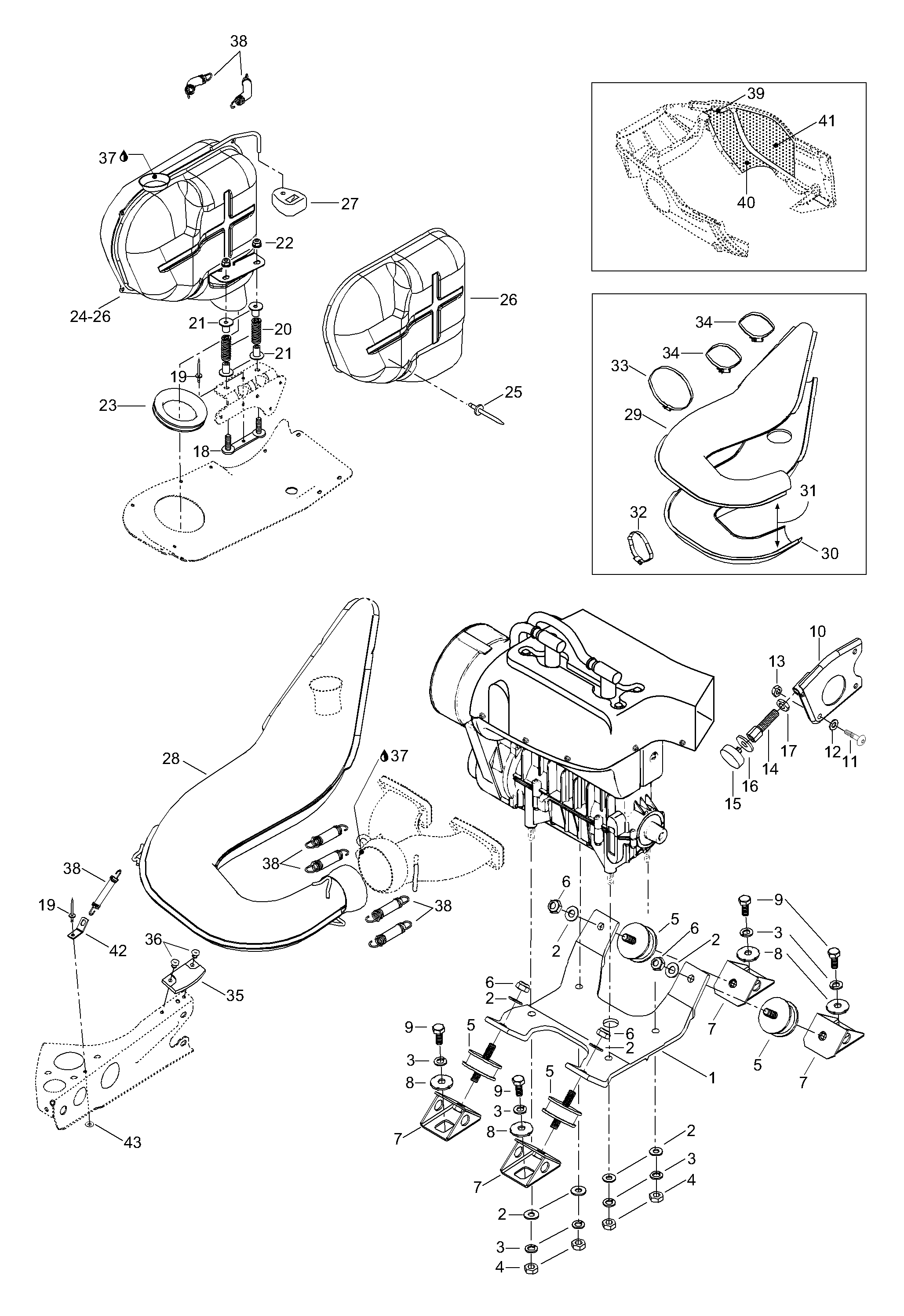 Схема узла: Engine Mount Plate/Muffler