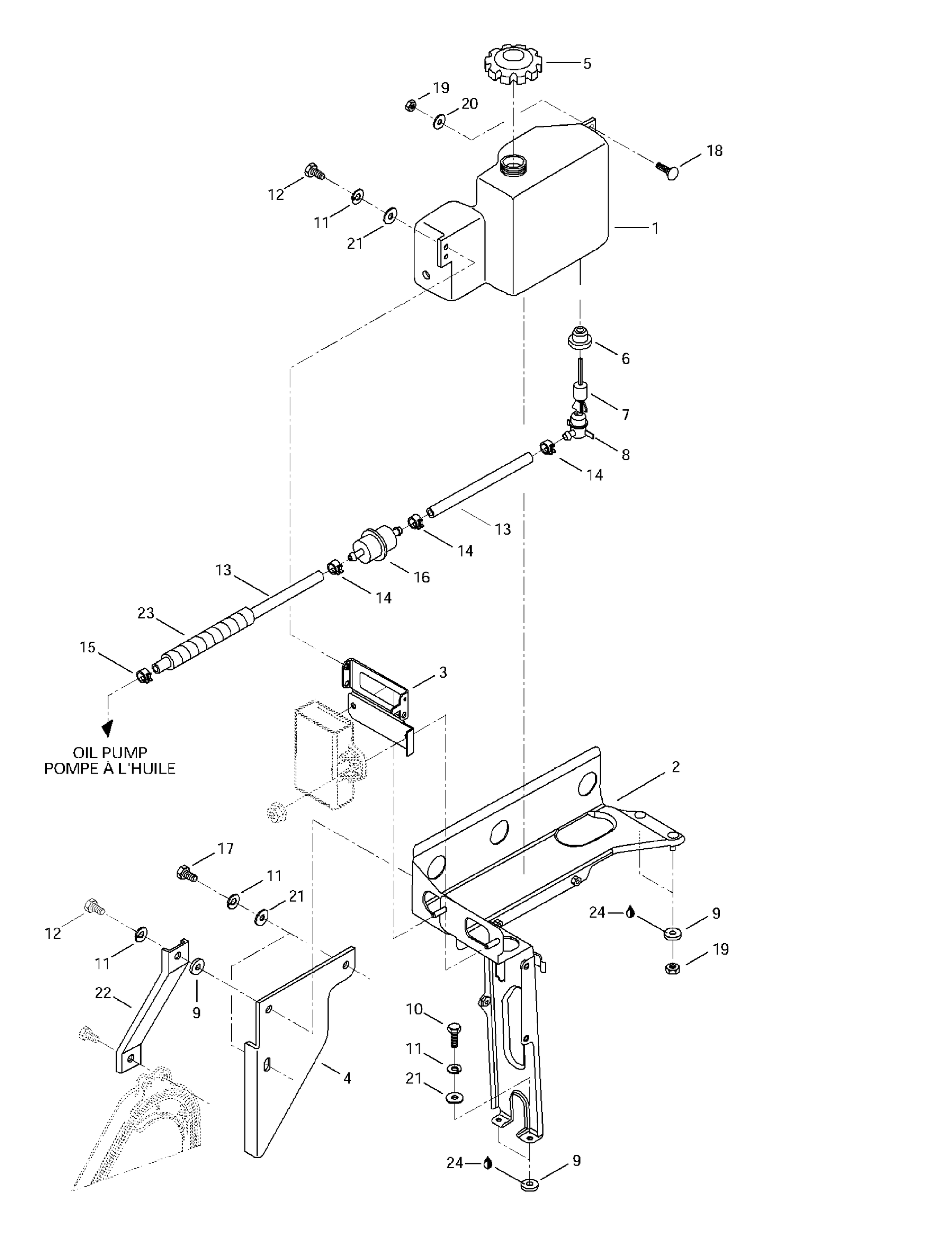 Схема узла: Oil Tank And Support