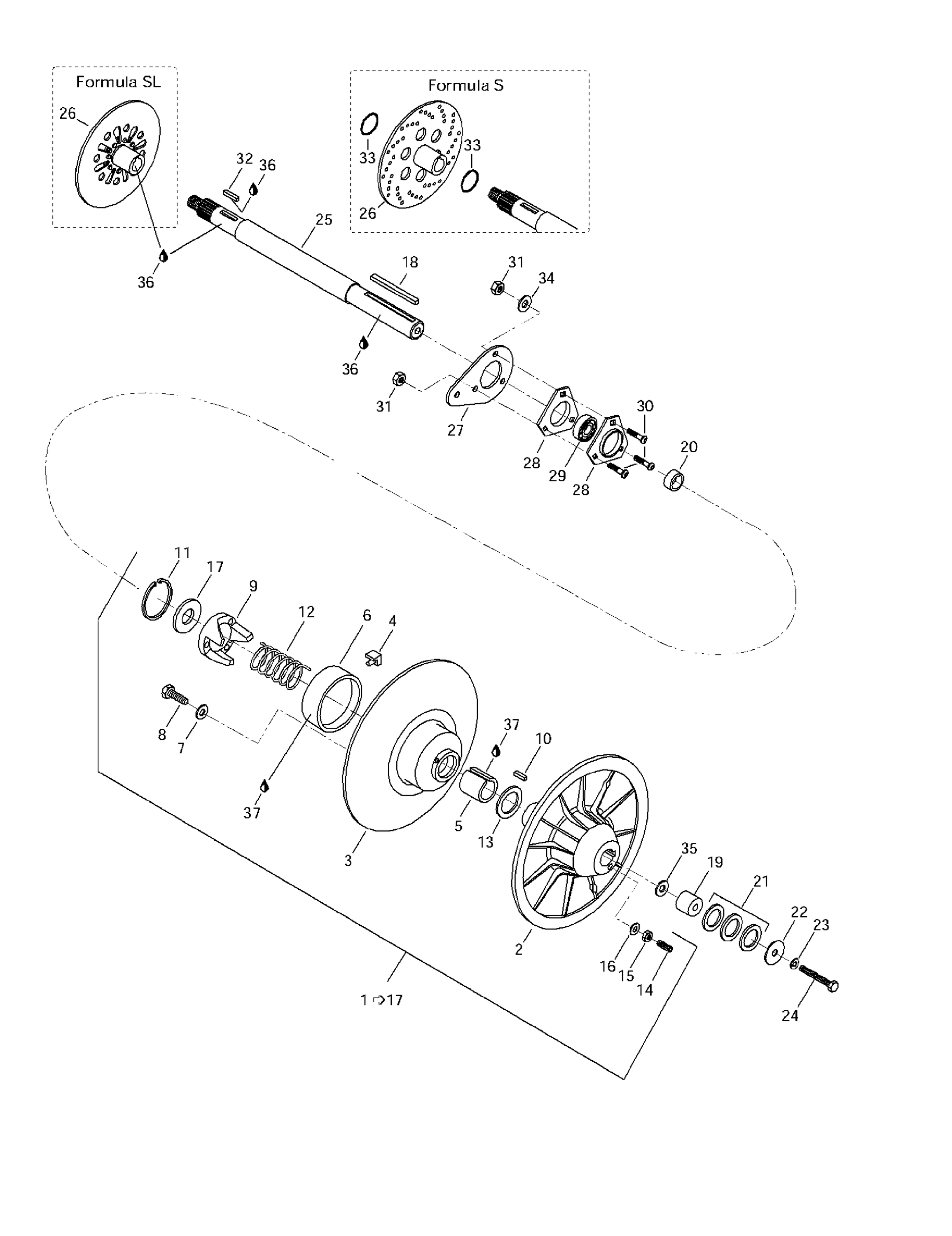 Схема узла: Driven Pulley