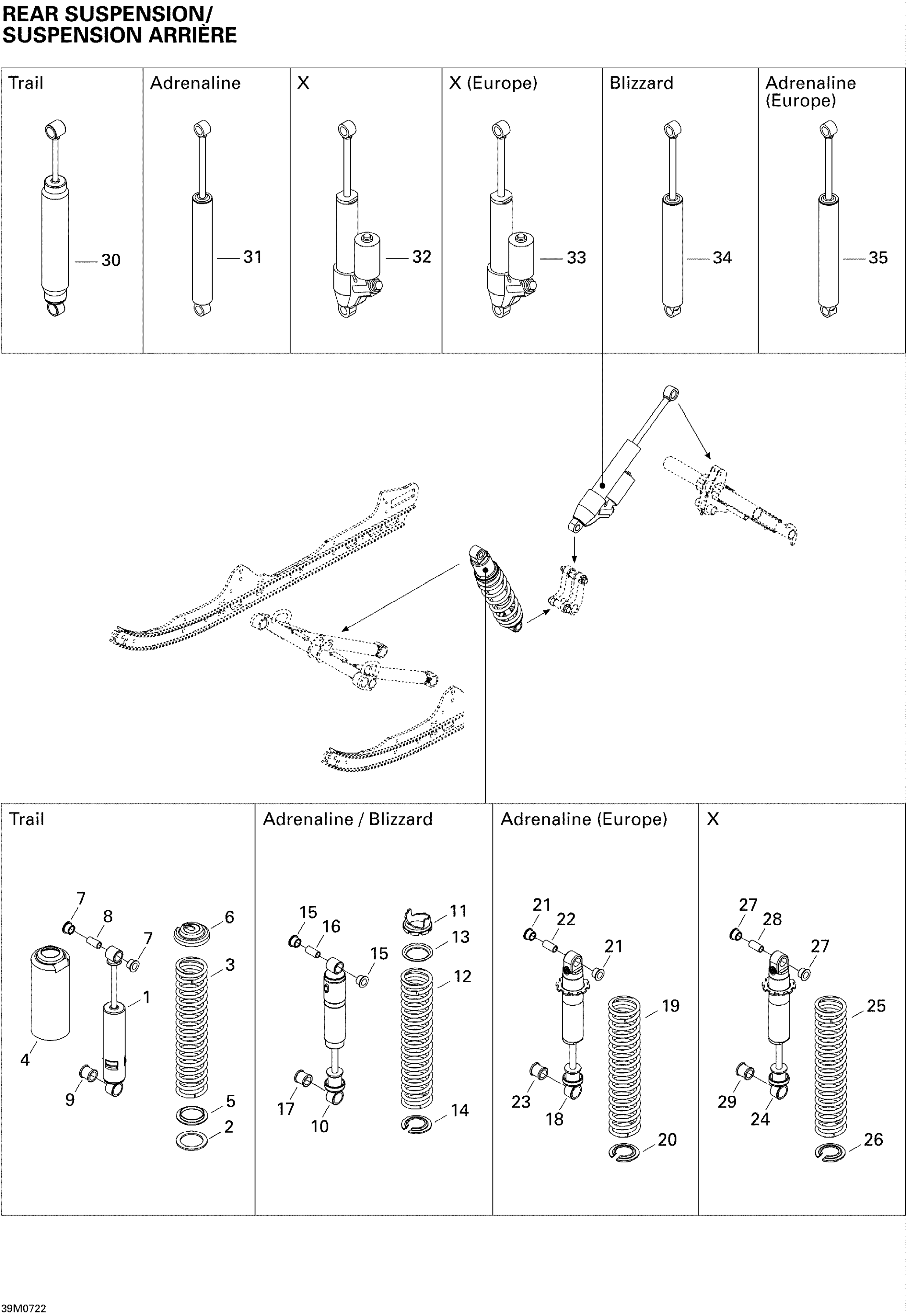 Rear Suspension Shocks TRAIL