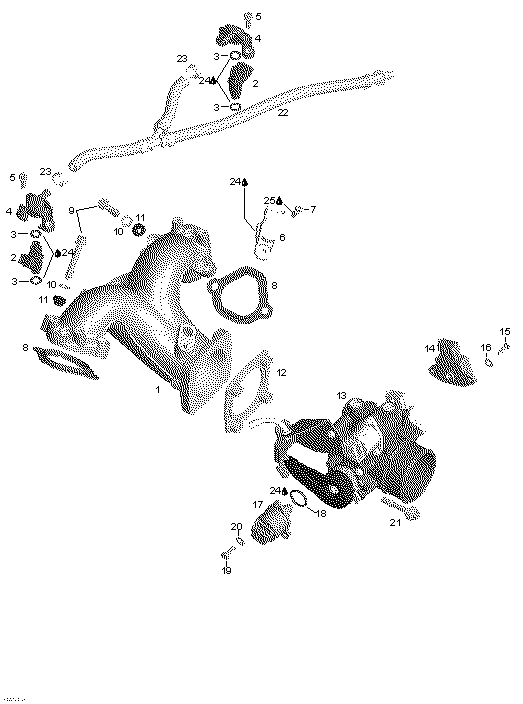 Схема узла: Air Inlet manifold And Throttle Body
