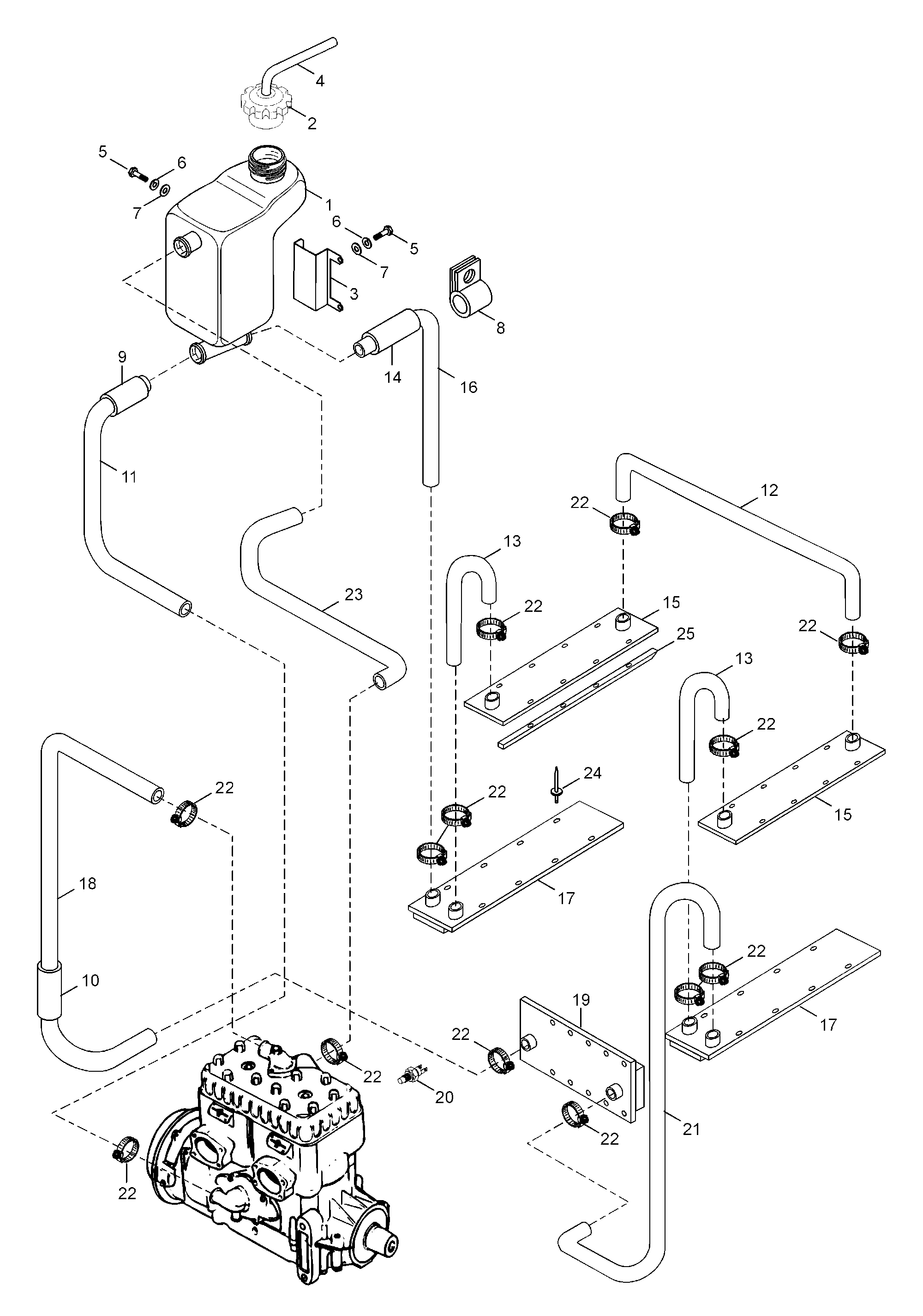 Схема узла: Radiator, Hoses