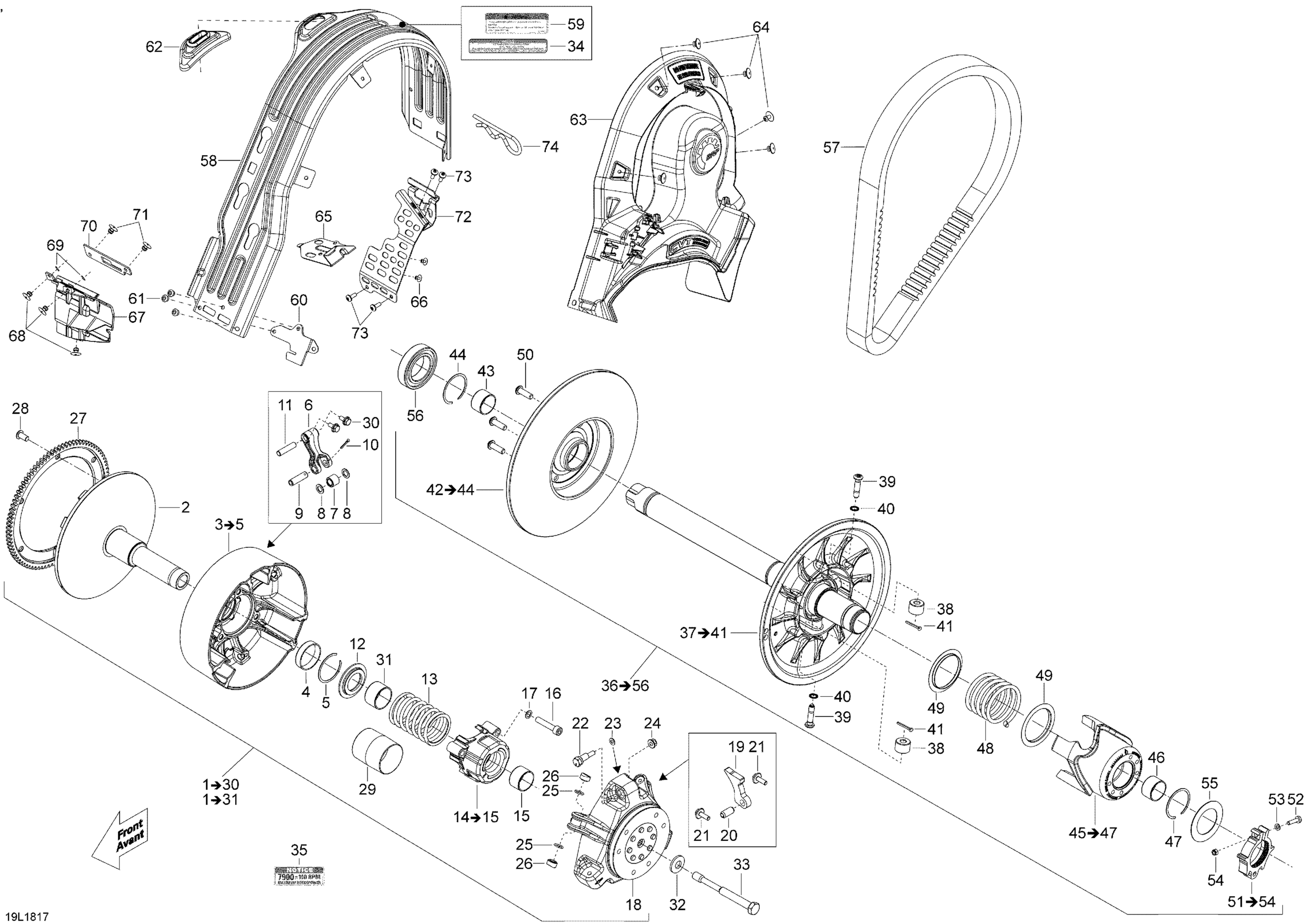 Pulley Rave - 600HO E-TEC - RE