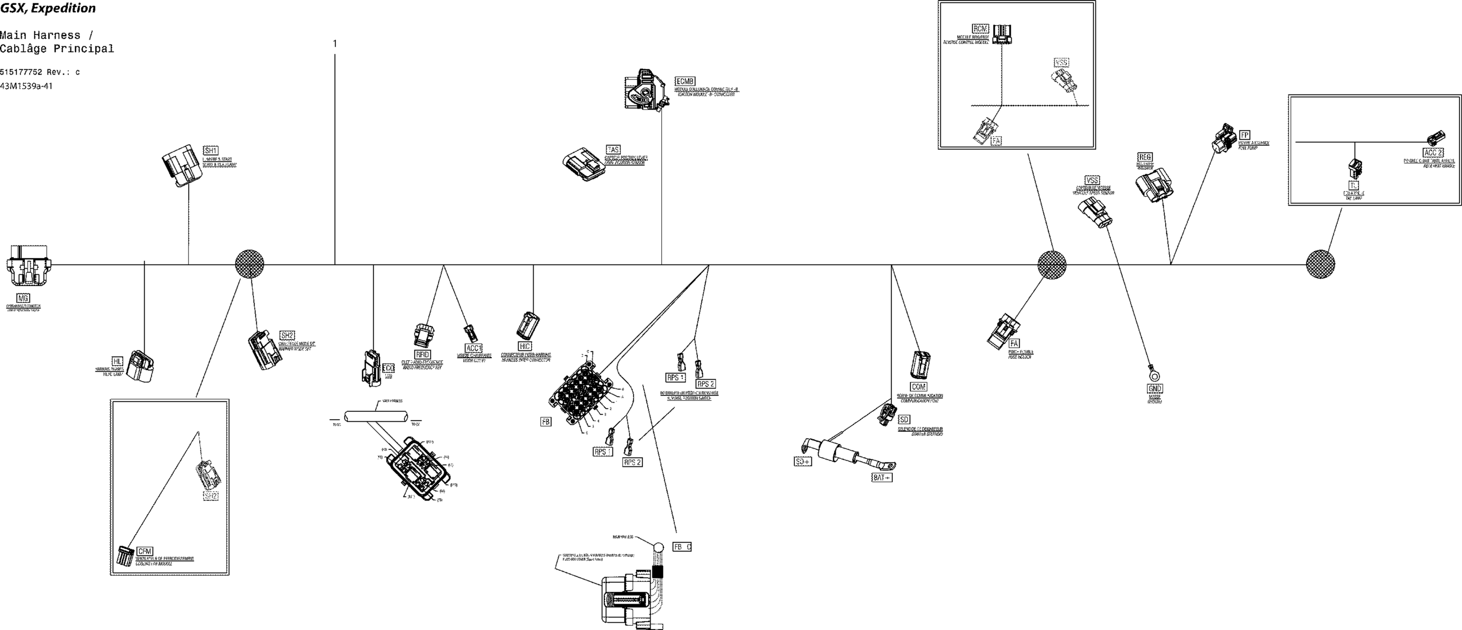 Схема узла: Electrical Harness Main_43M1539a