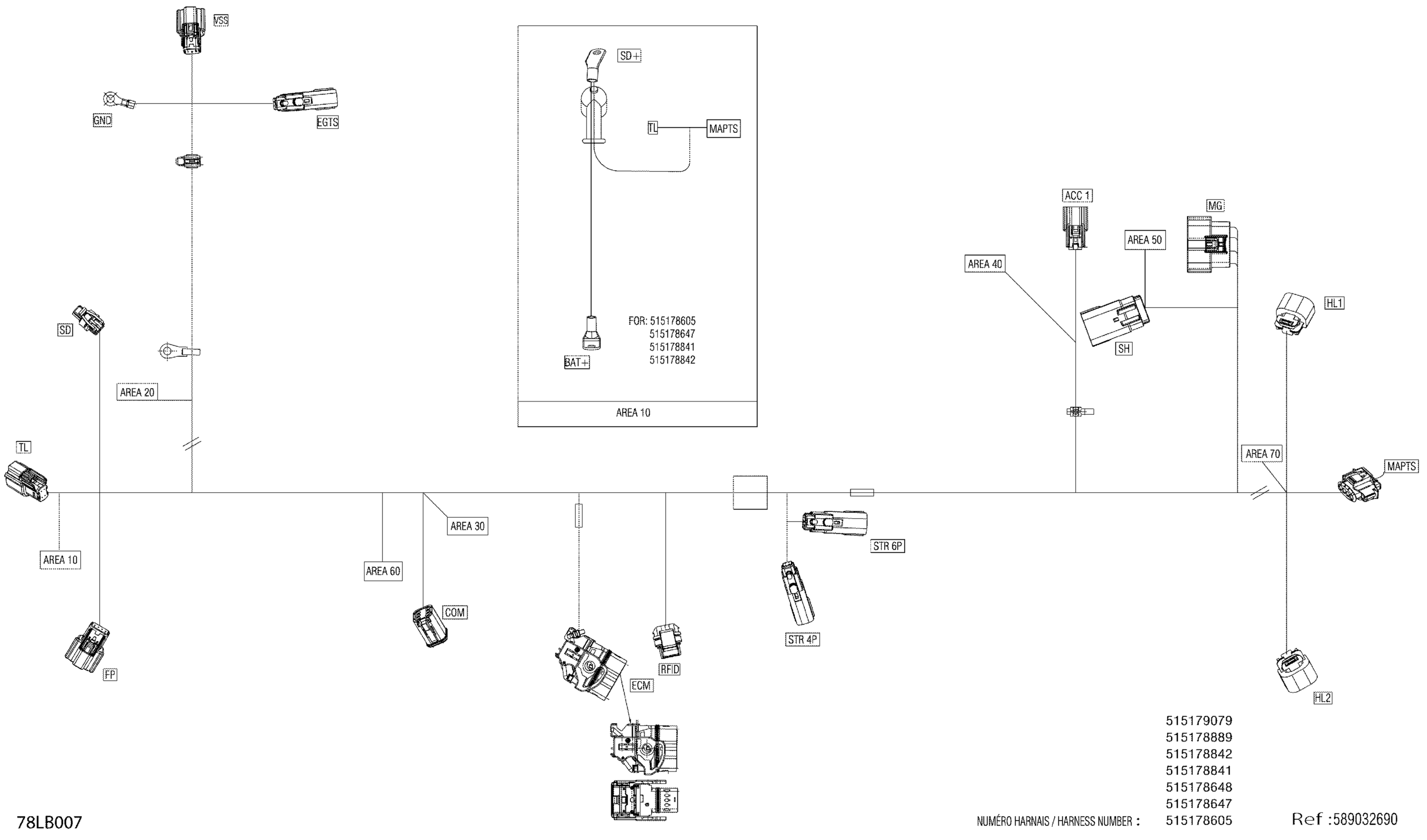 Electric - Main Harness - 515178605 - Model With Electric Start
