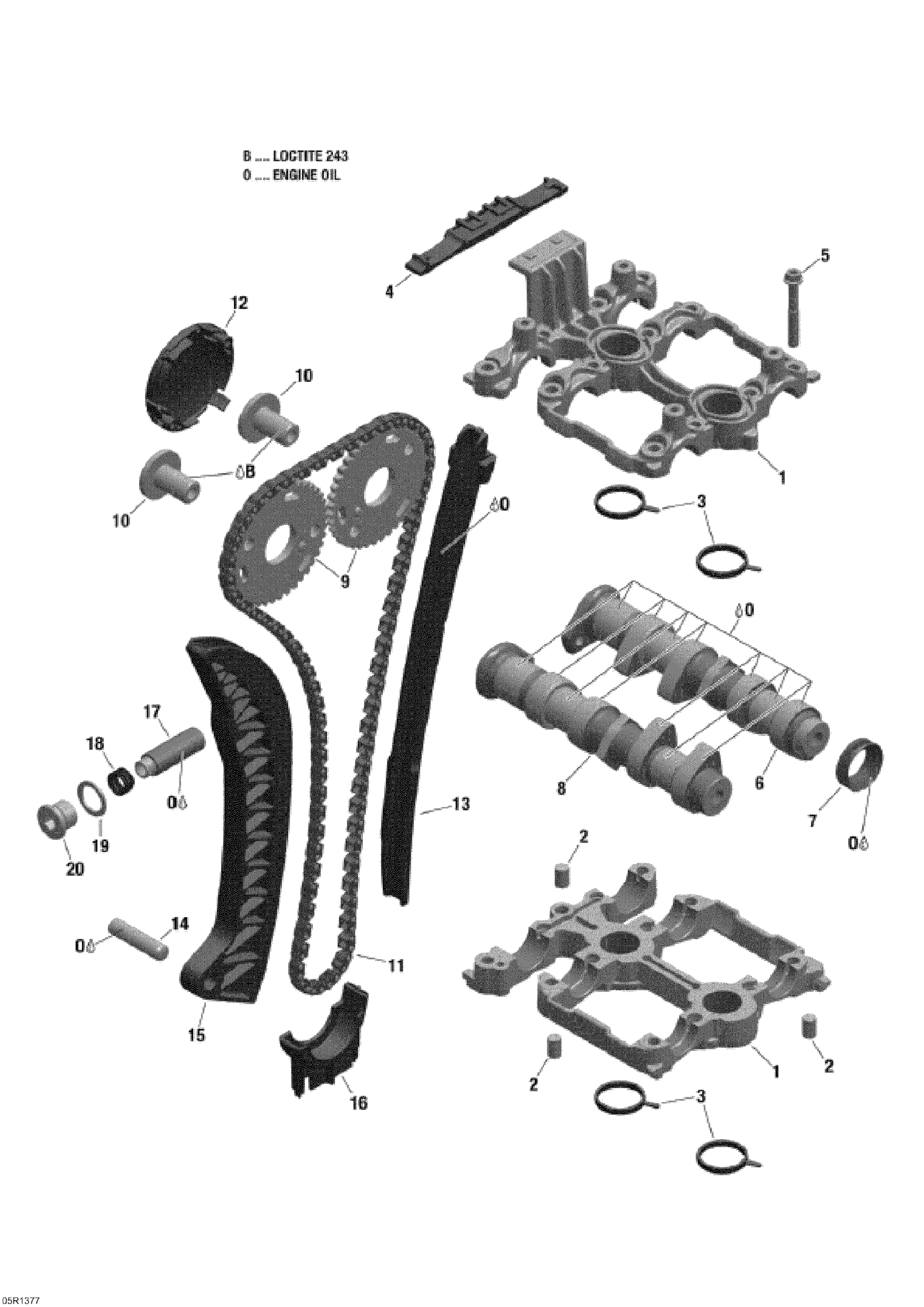 Схема узла: Camshafts And Timing Chain