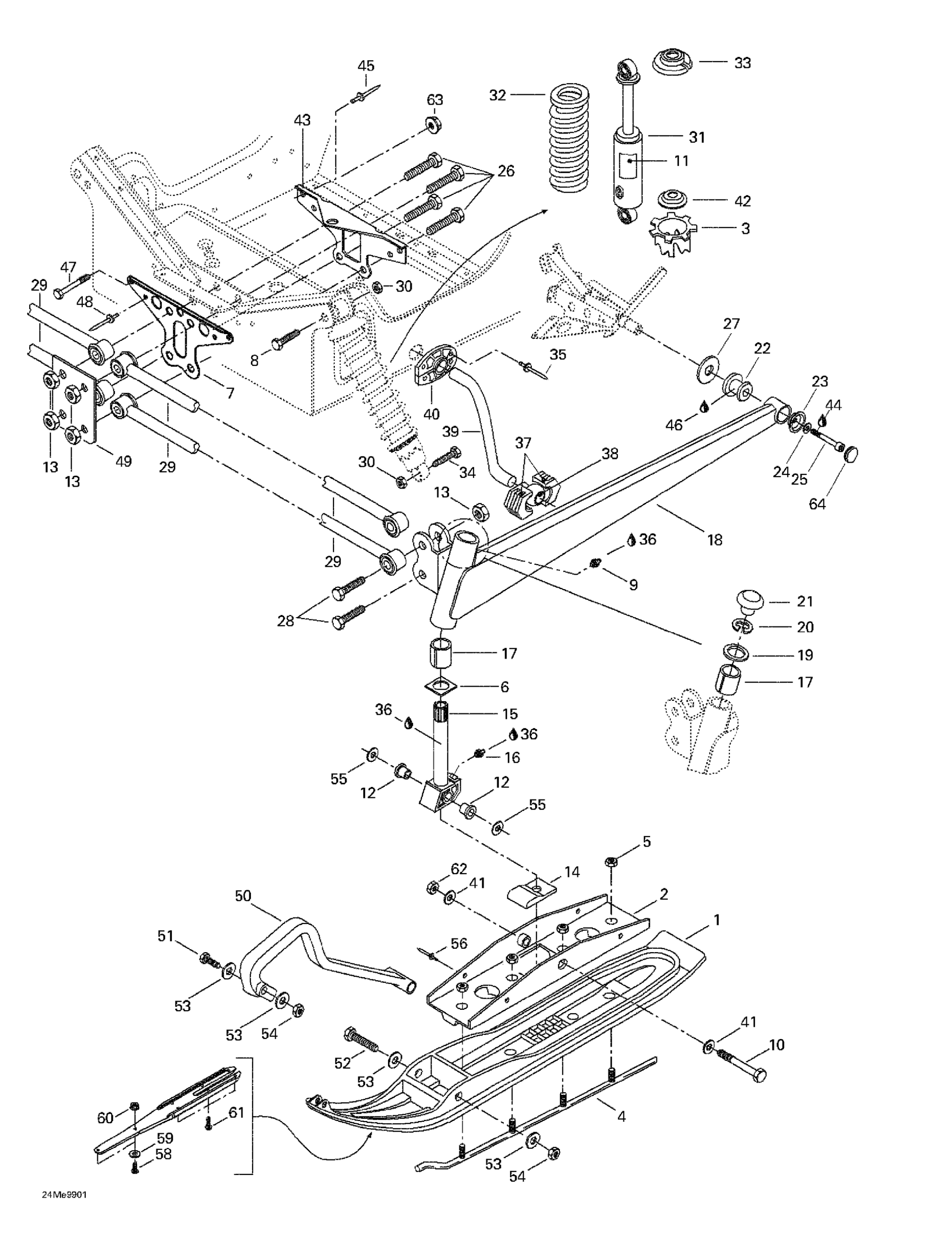 Схема узла: Front Suspension And Ski