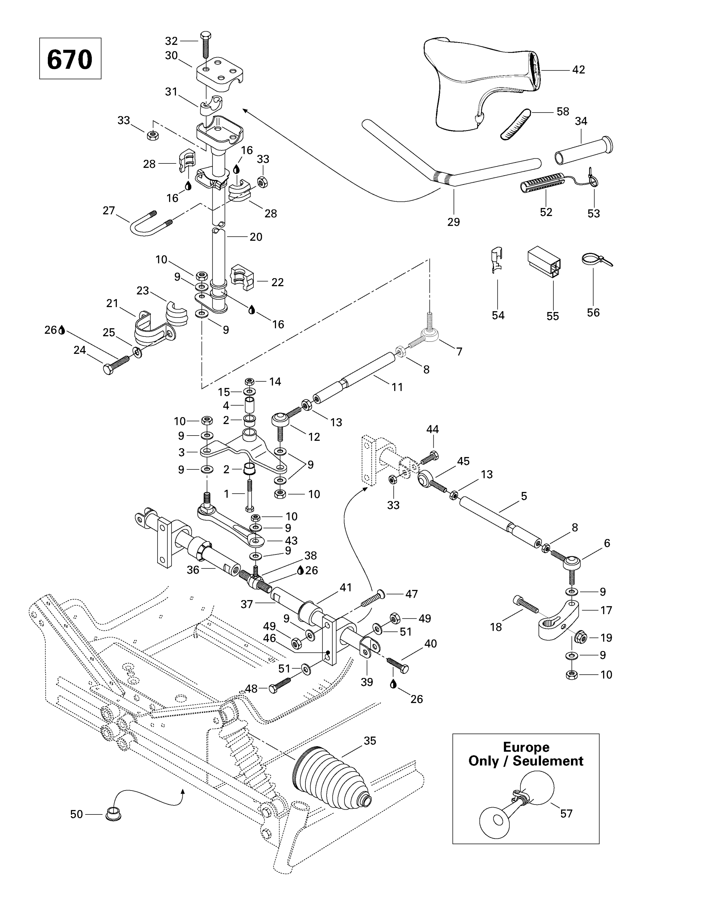 Схема узла: Steering System (670)