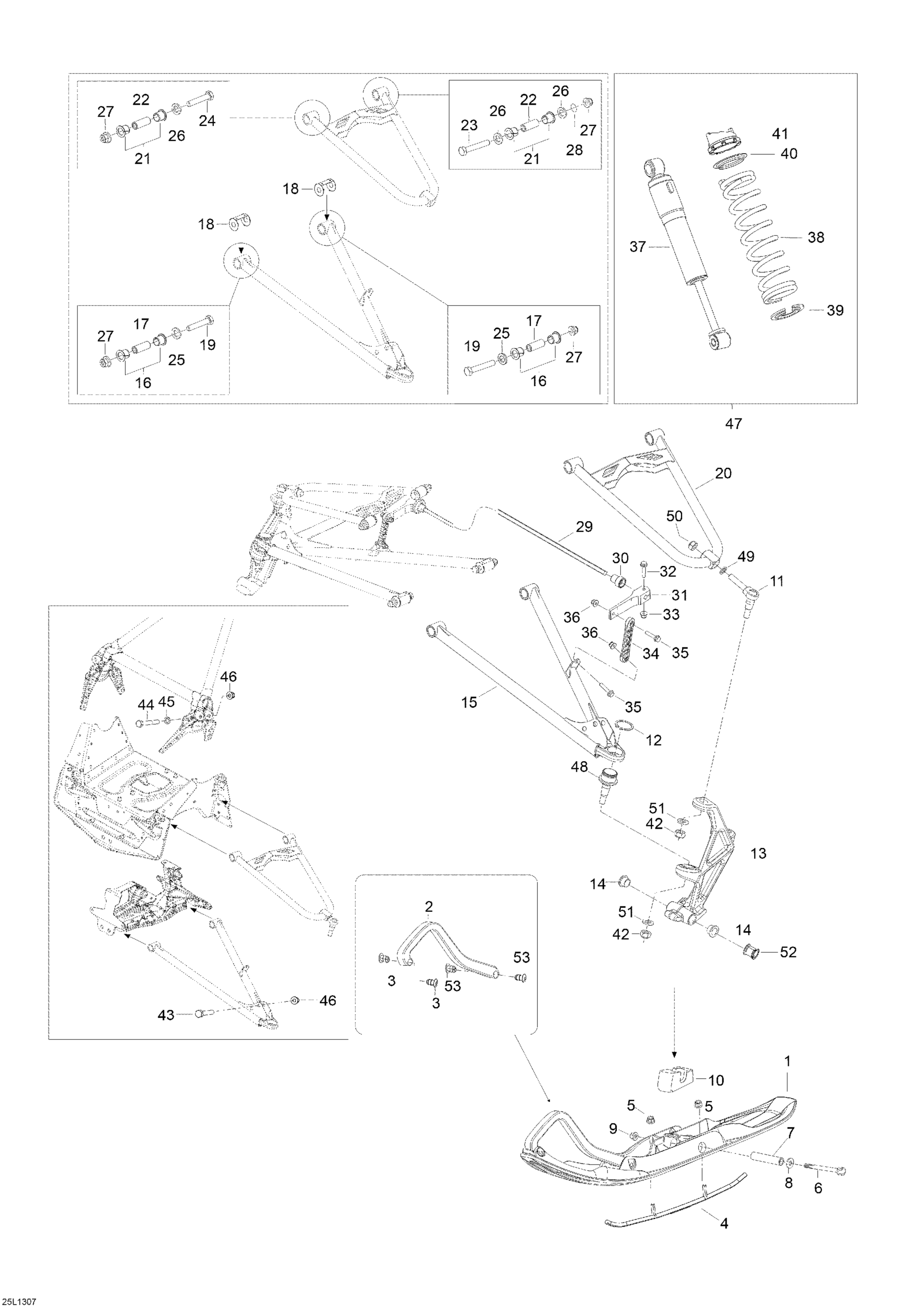 Схема узла: Front Suspension And Ski