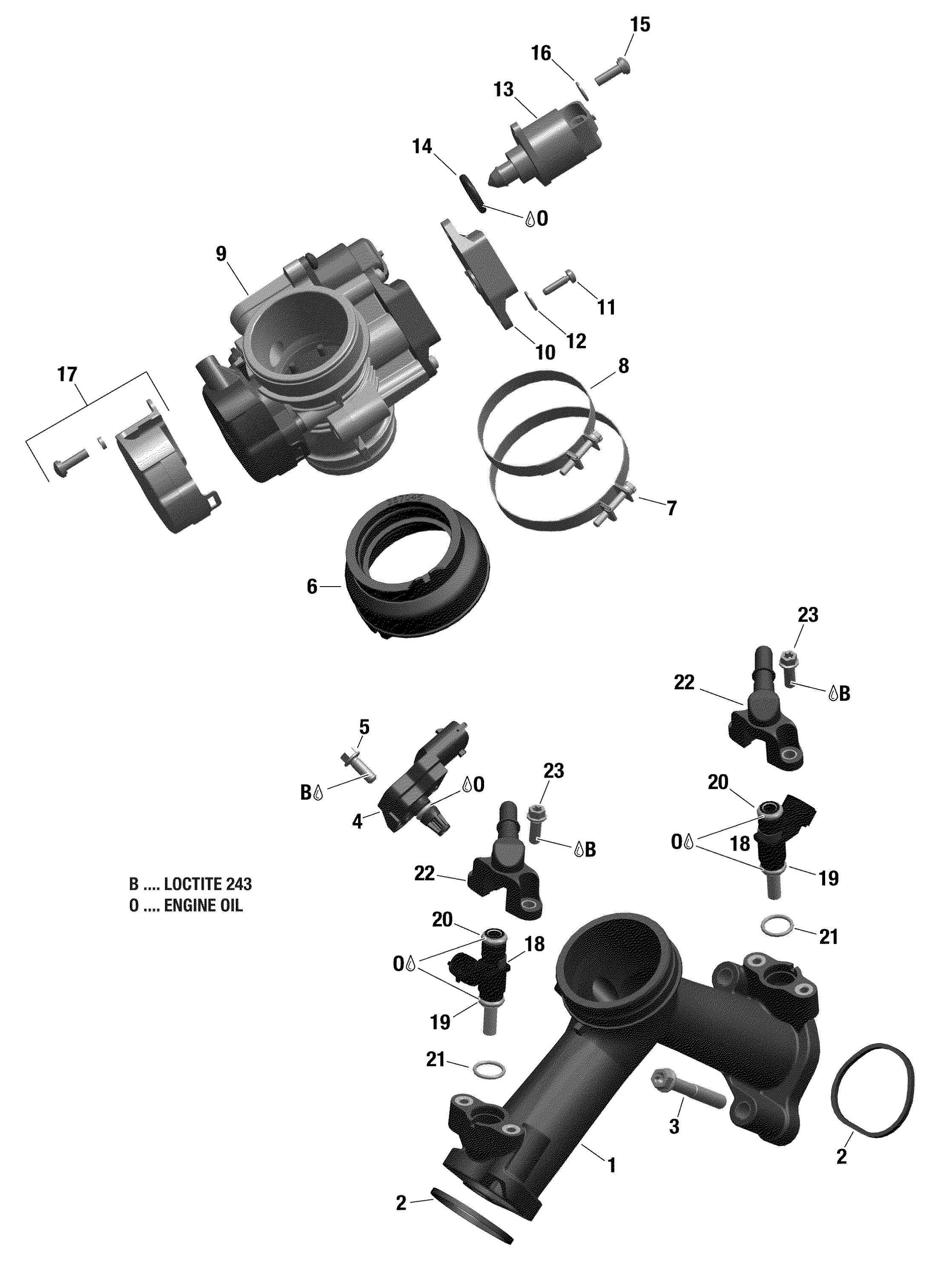 Rotax - Air Intake Manifold And Throttle Body - 211