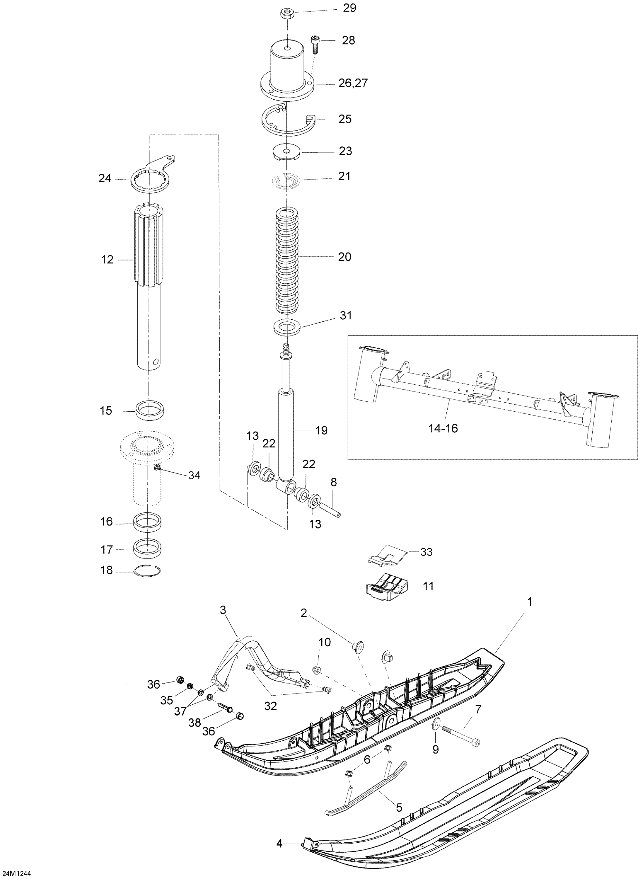 Схема узла: Front Suspension And Ski