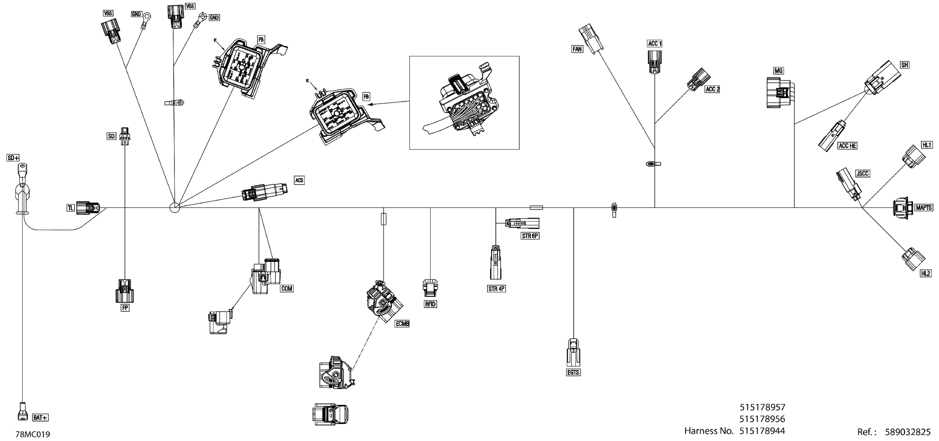 Схема узла: Electric - Main Harness - 515178956