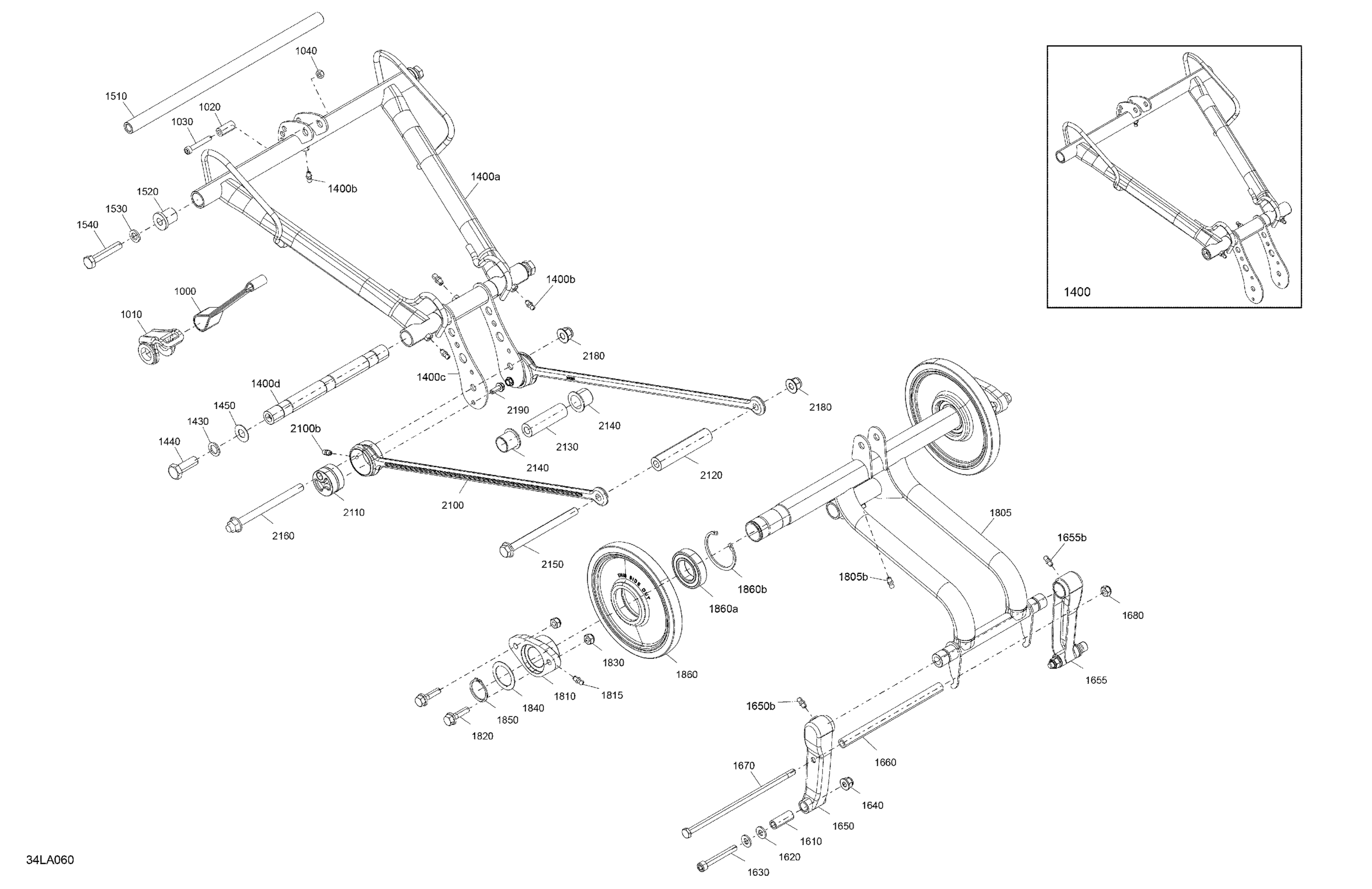 Схема узла: Suspension - Rear - Upper Section